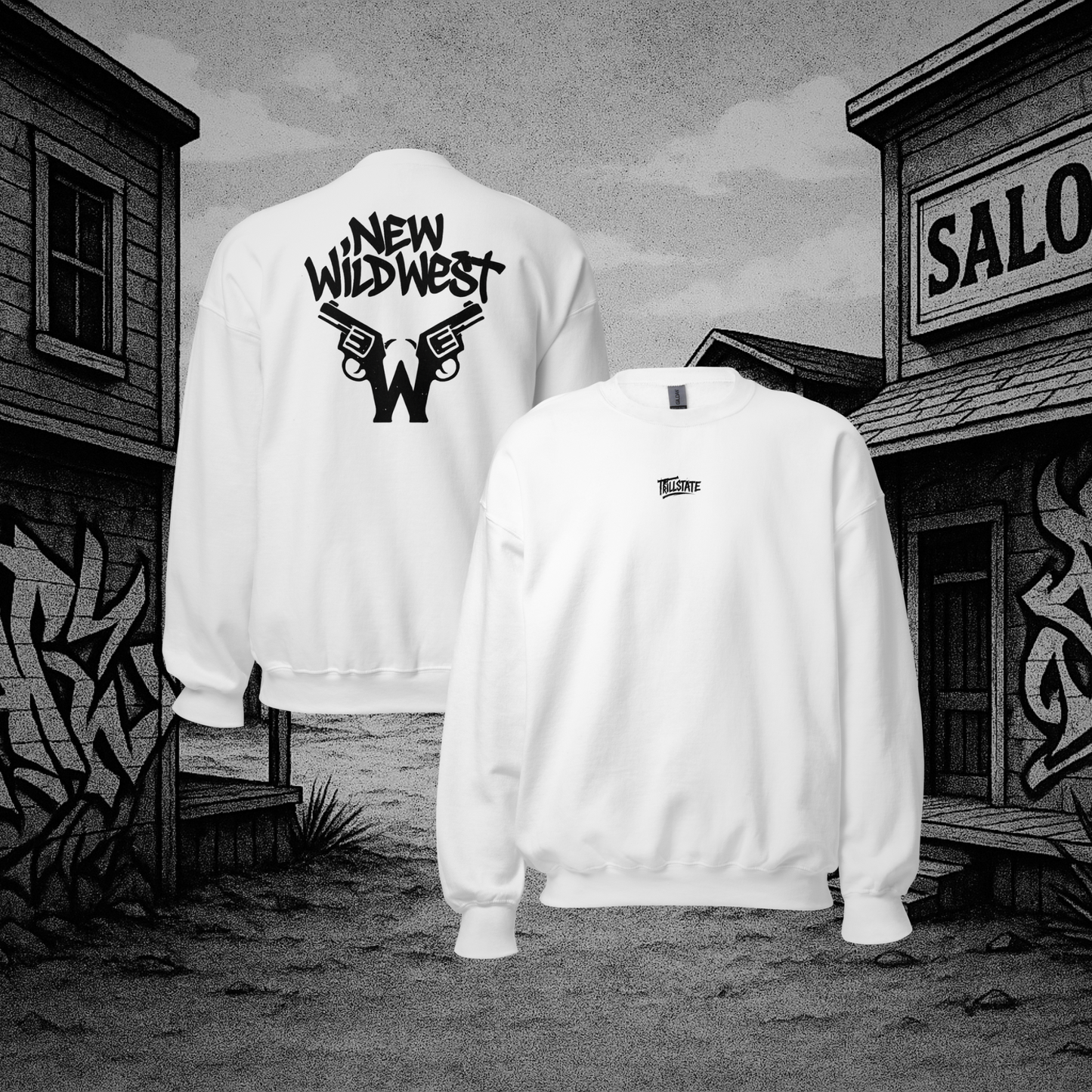 Biała bluza typu sweatshirt