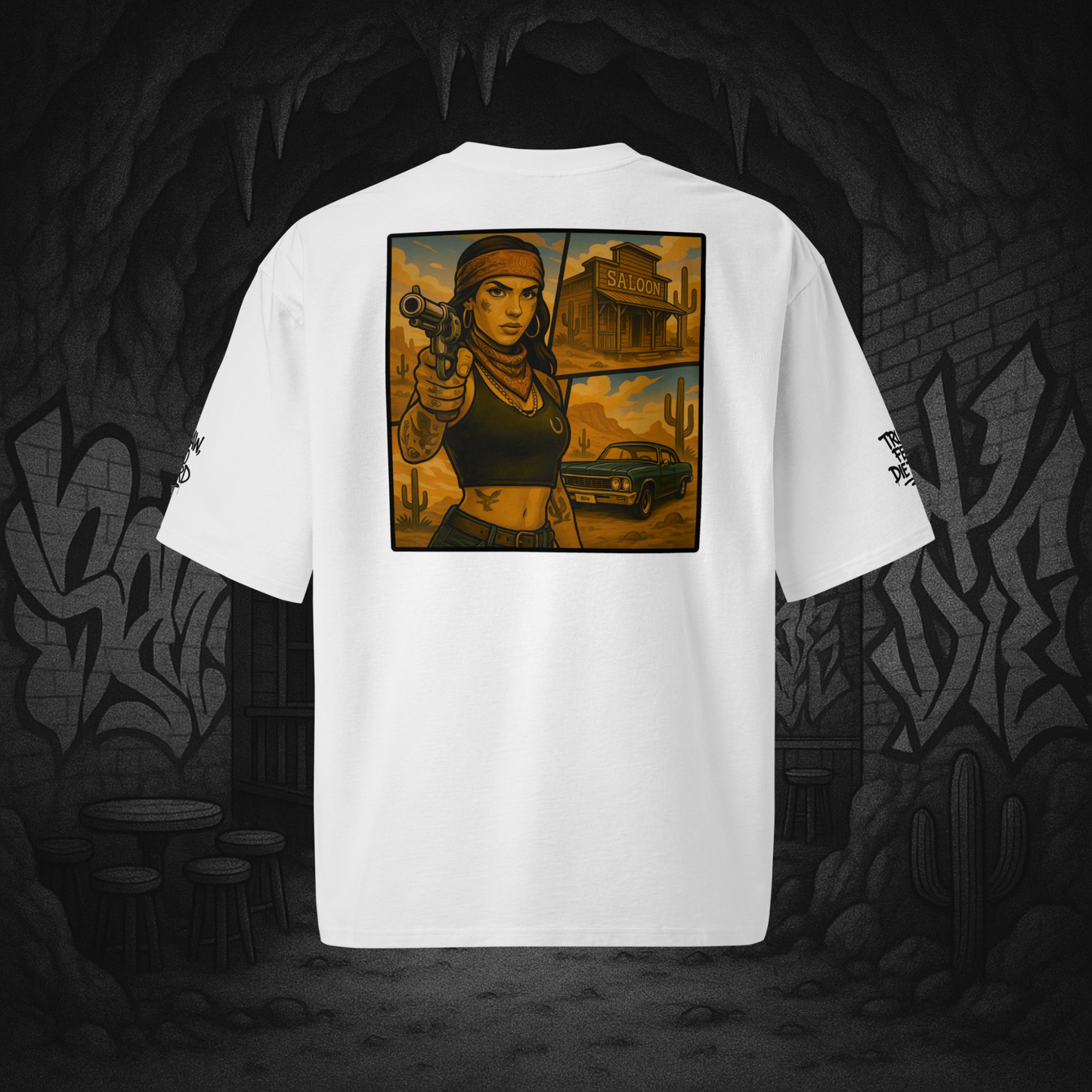 Biały t-shirt oversize (tył)