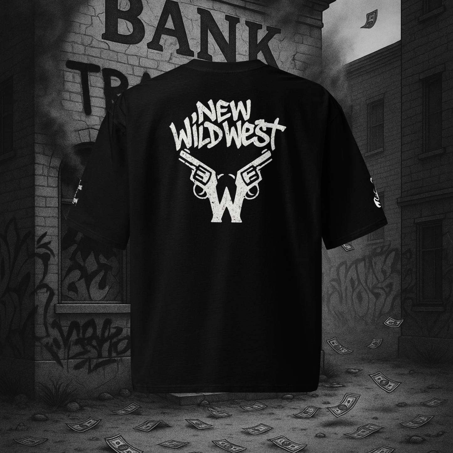 Czarny t-shirt oversize