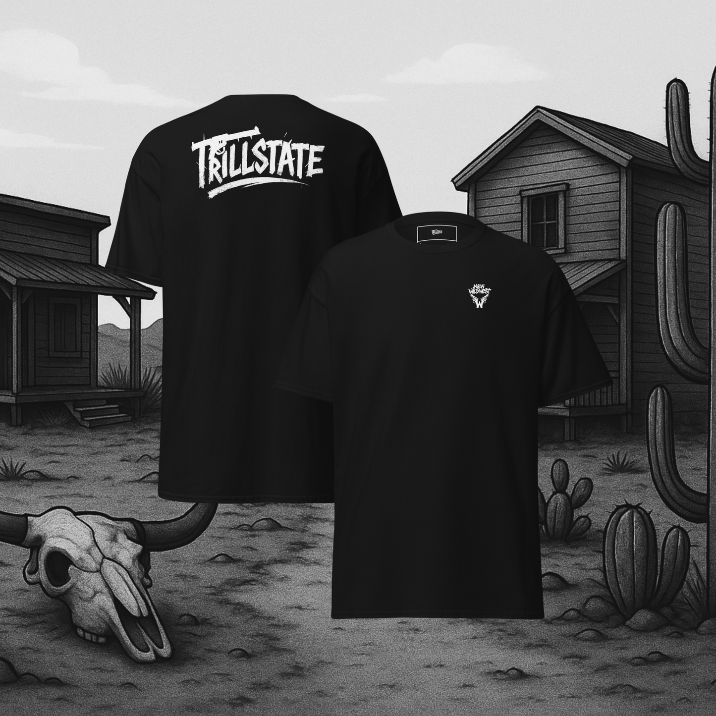 Klasyczny czarny t-shirt TRILLSTATE