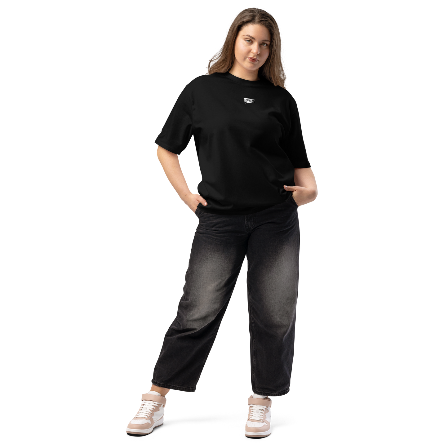 Czarny t-shirt oversize