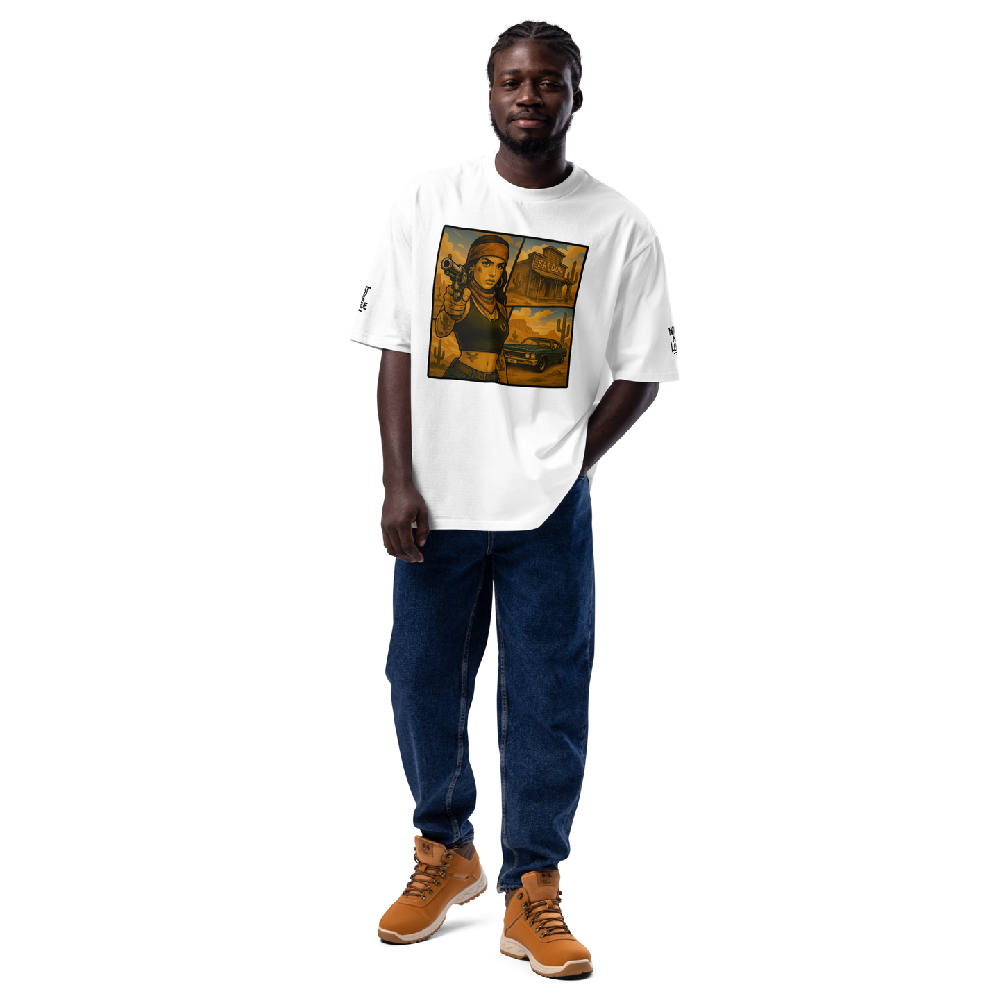 Biały t-shirt oversize (przód)