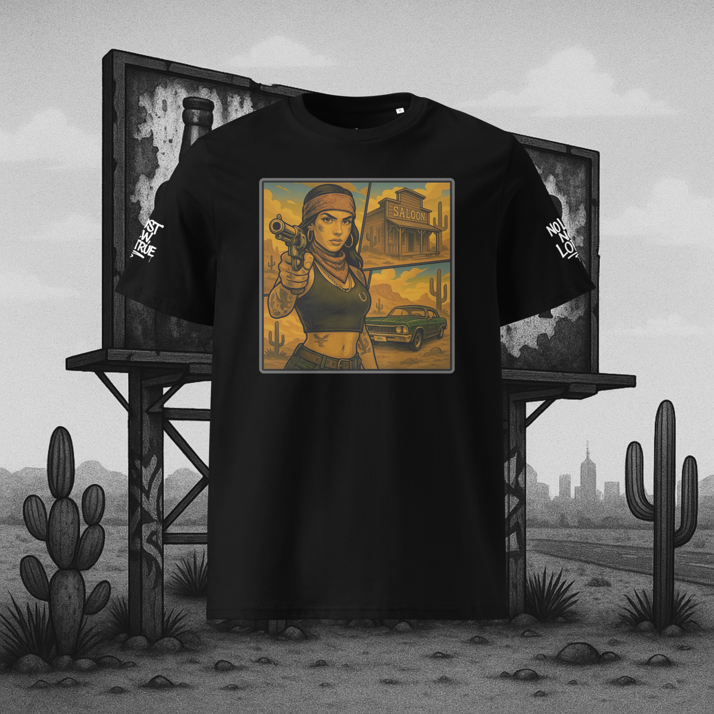 Czarny t-shirt premium (przód)