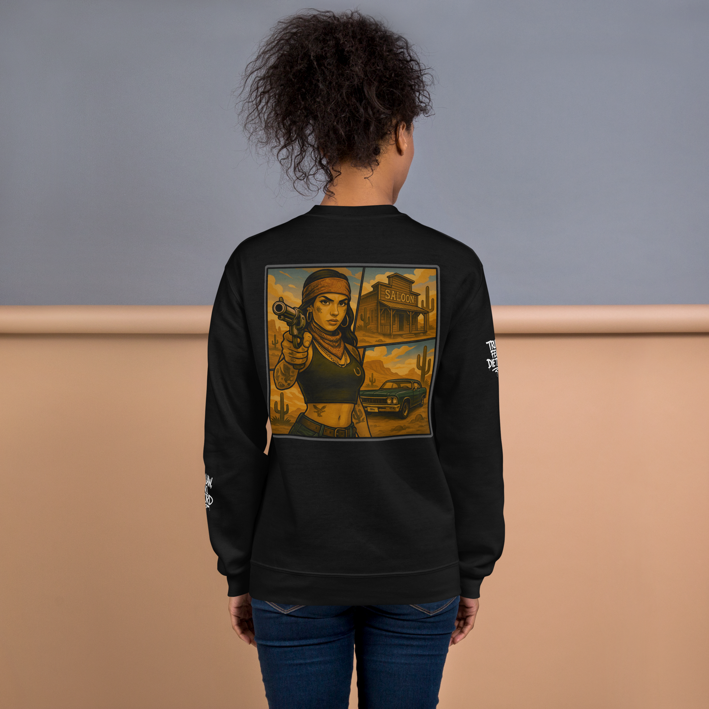 Czarna bluza typu sweatshirt (tył)