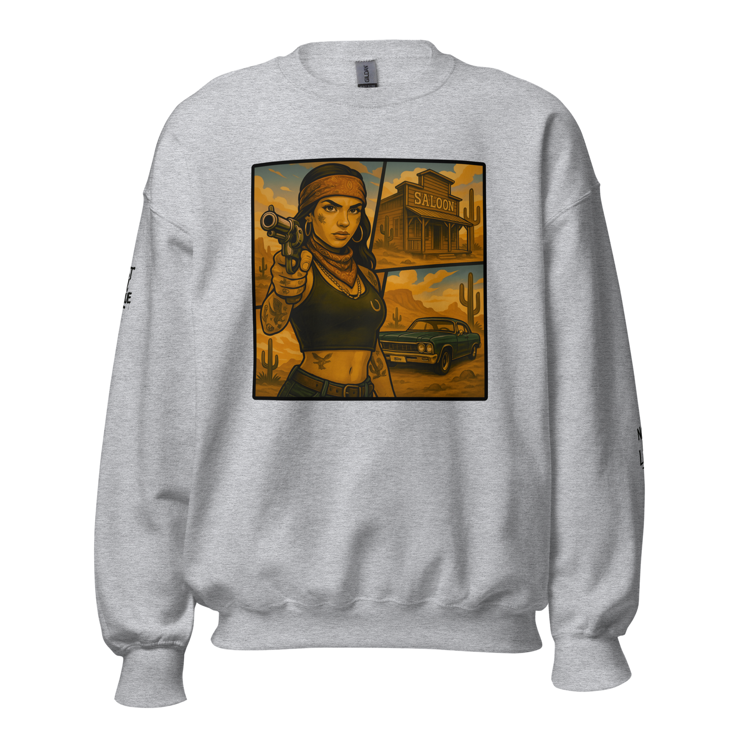 Szara bluza typu sweatshirt (przód)
