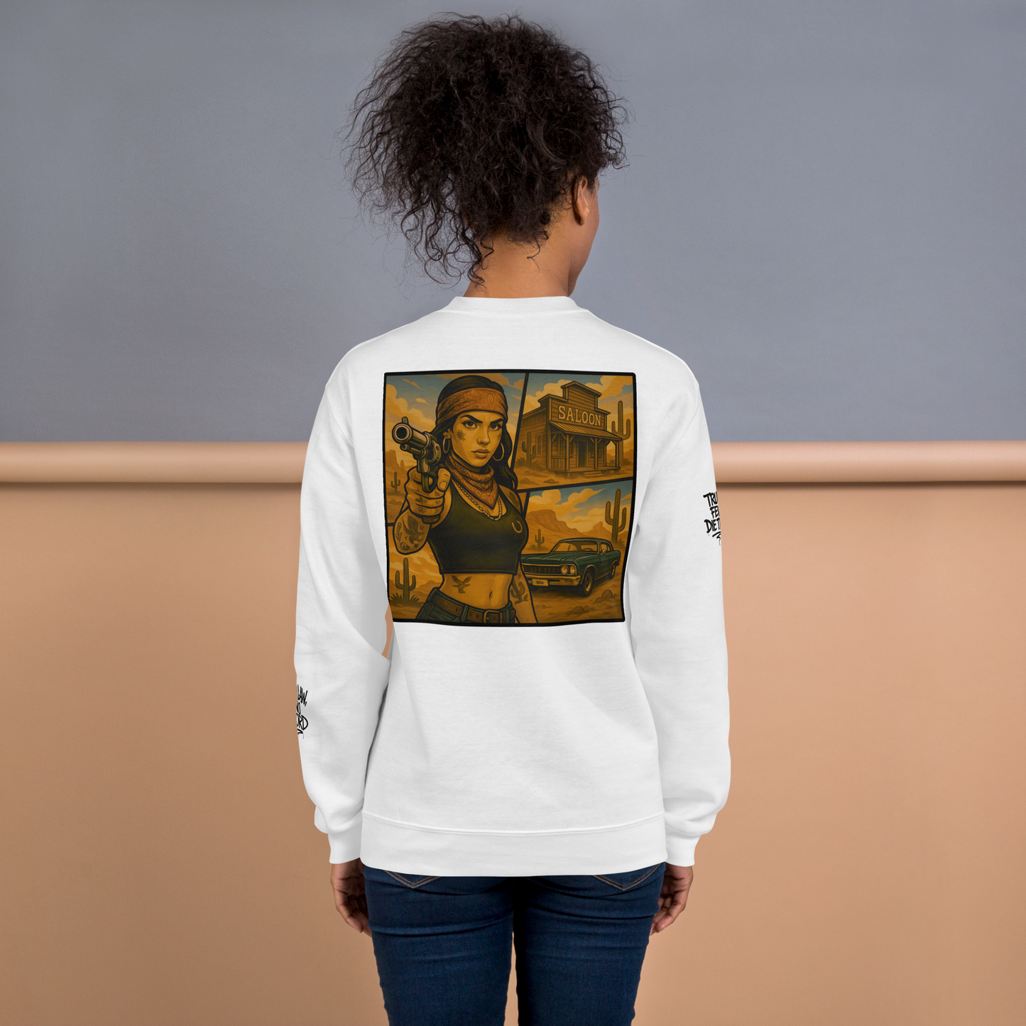 Biała bluza typu sweatshirt (tył)