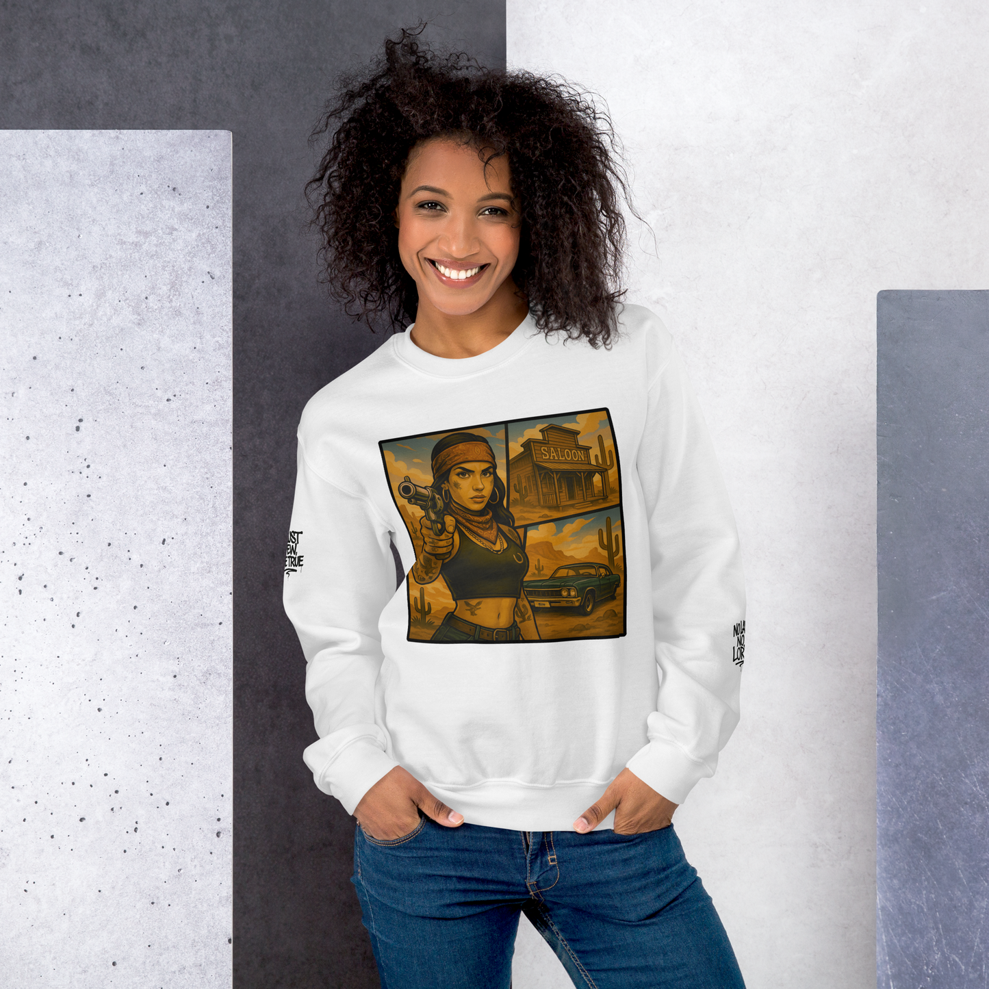 Biała bluza typu sweatshirt (przód)