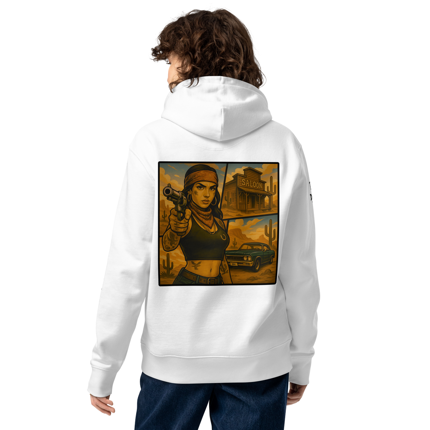 Biała hoodie premium (tył)