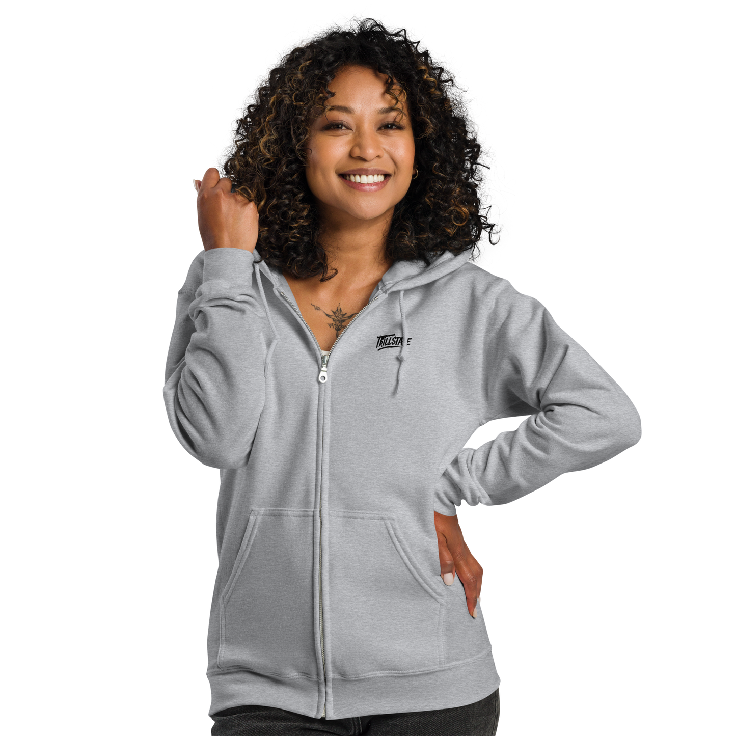 Szara zip hoodie