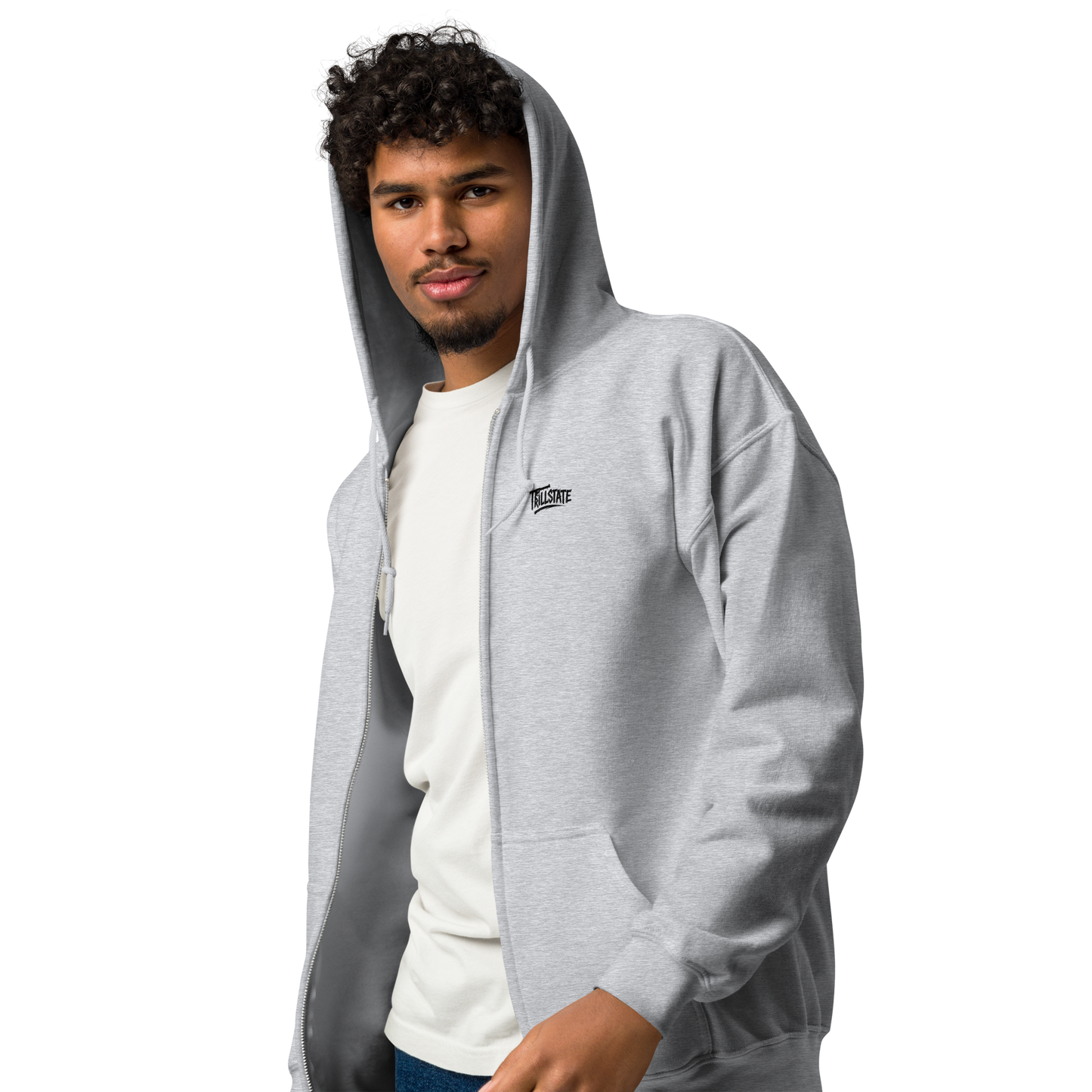 Szara zip hoodie