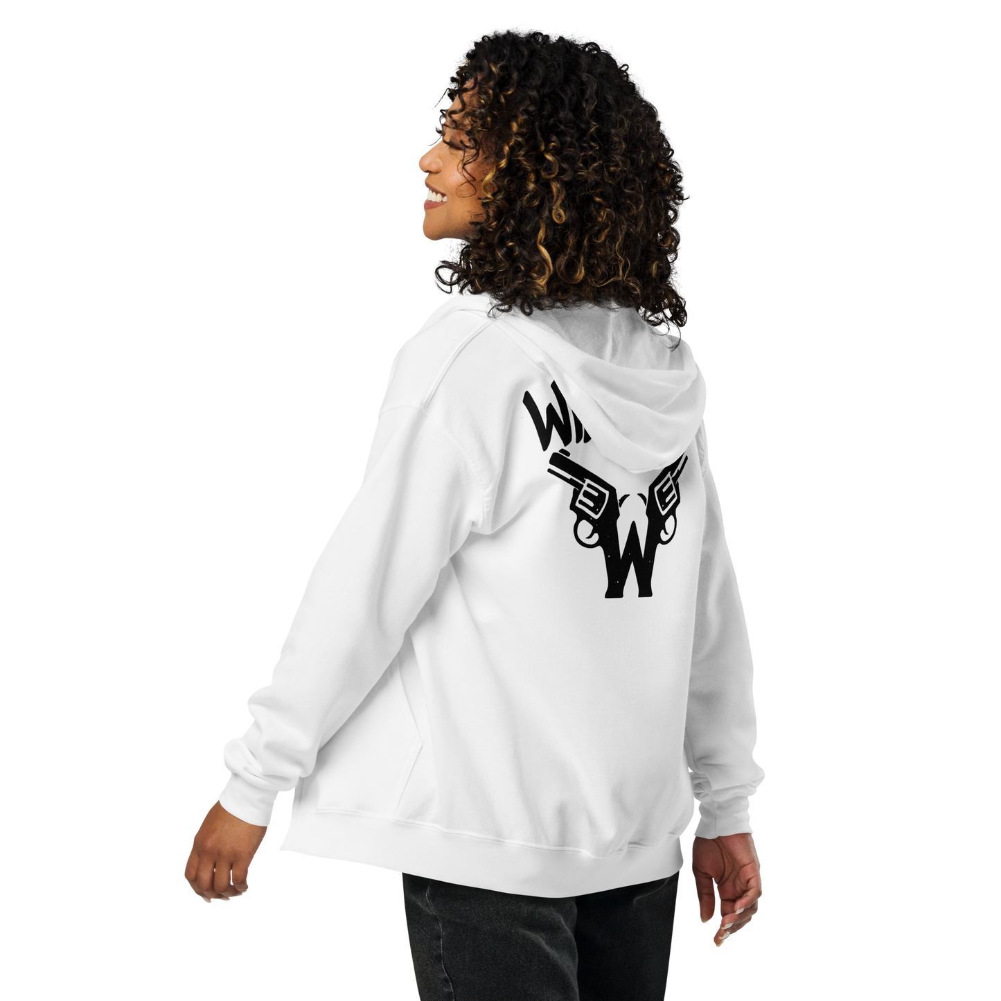 Biała zip hoodie