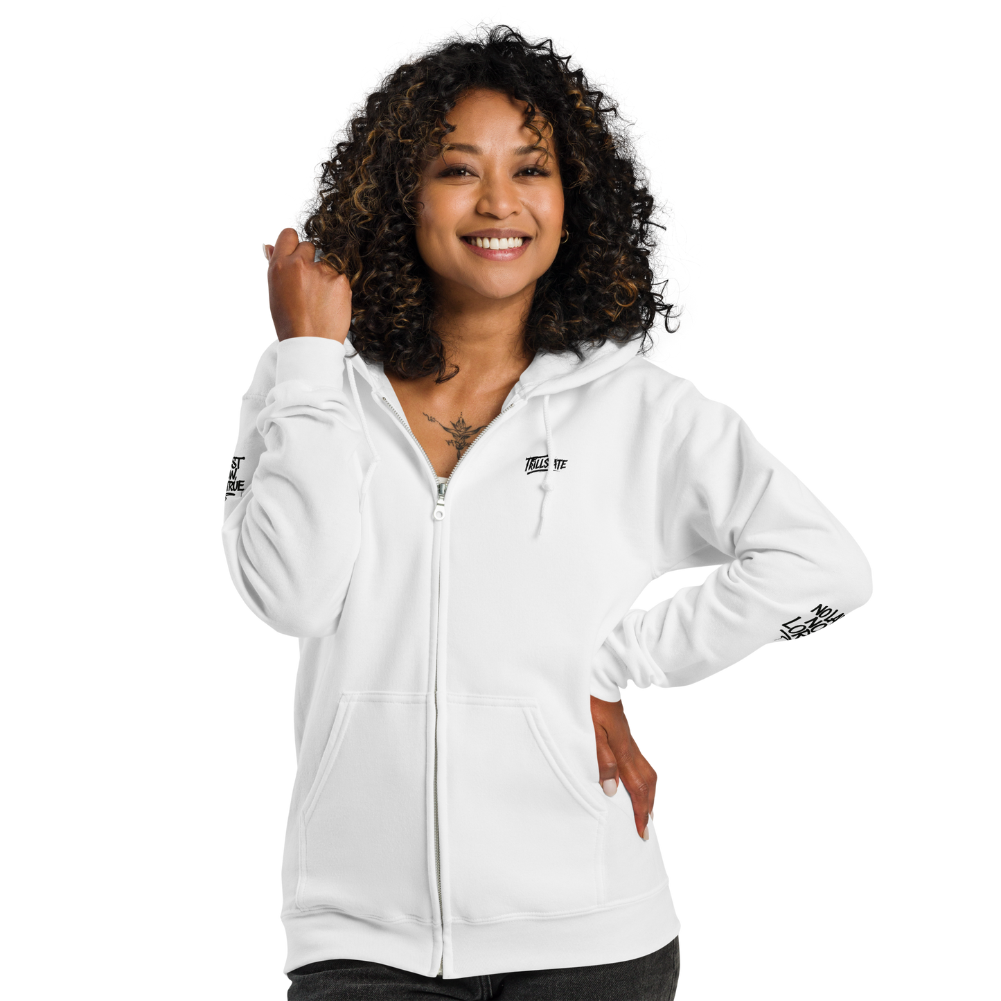 Biała zip hoodie