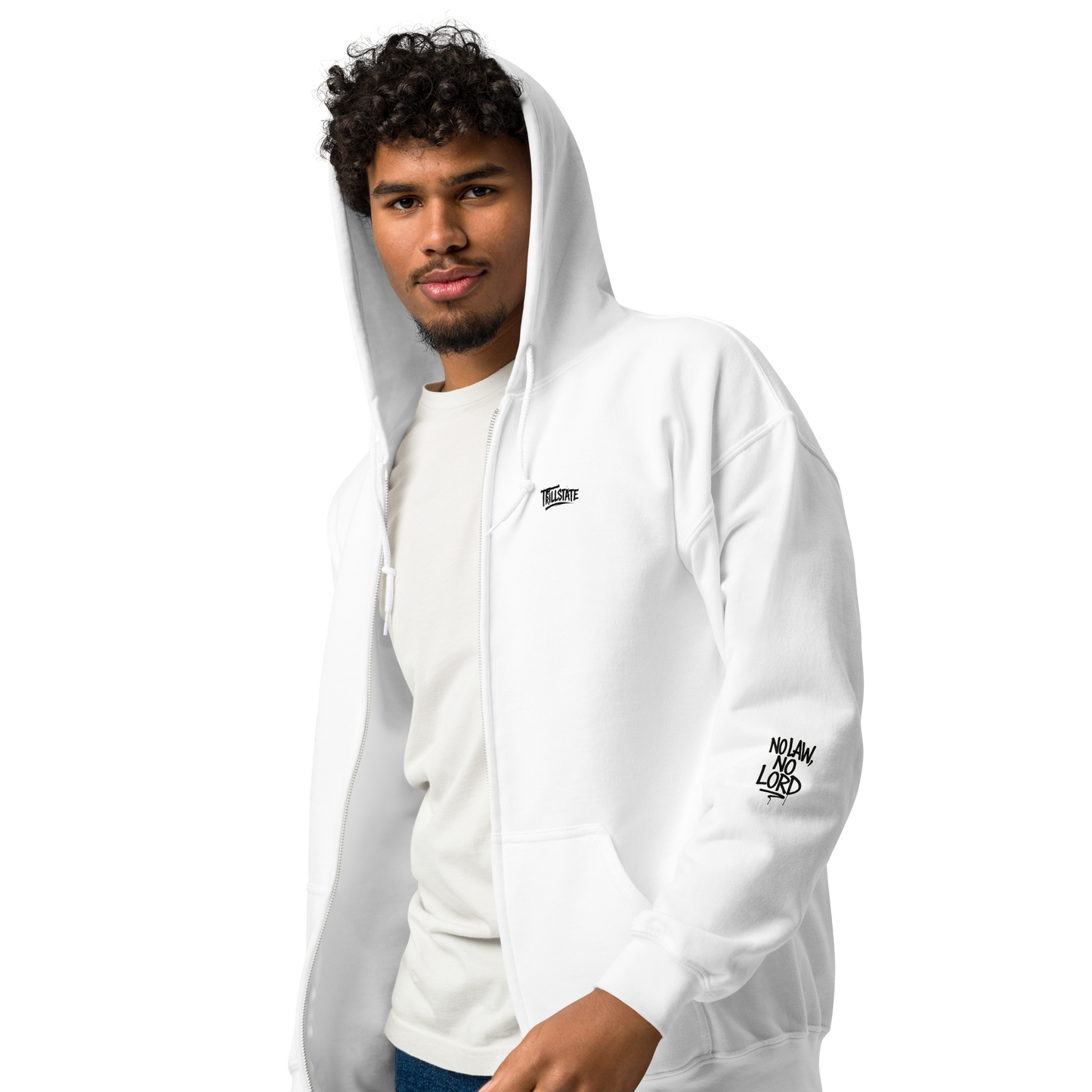 Biała zip hoodie