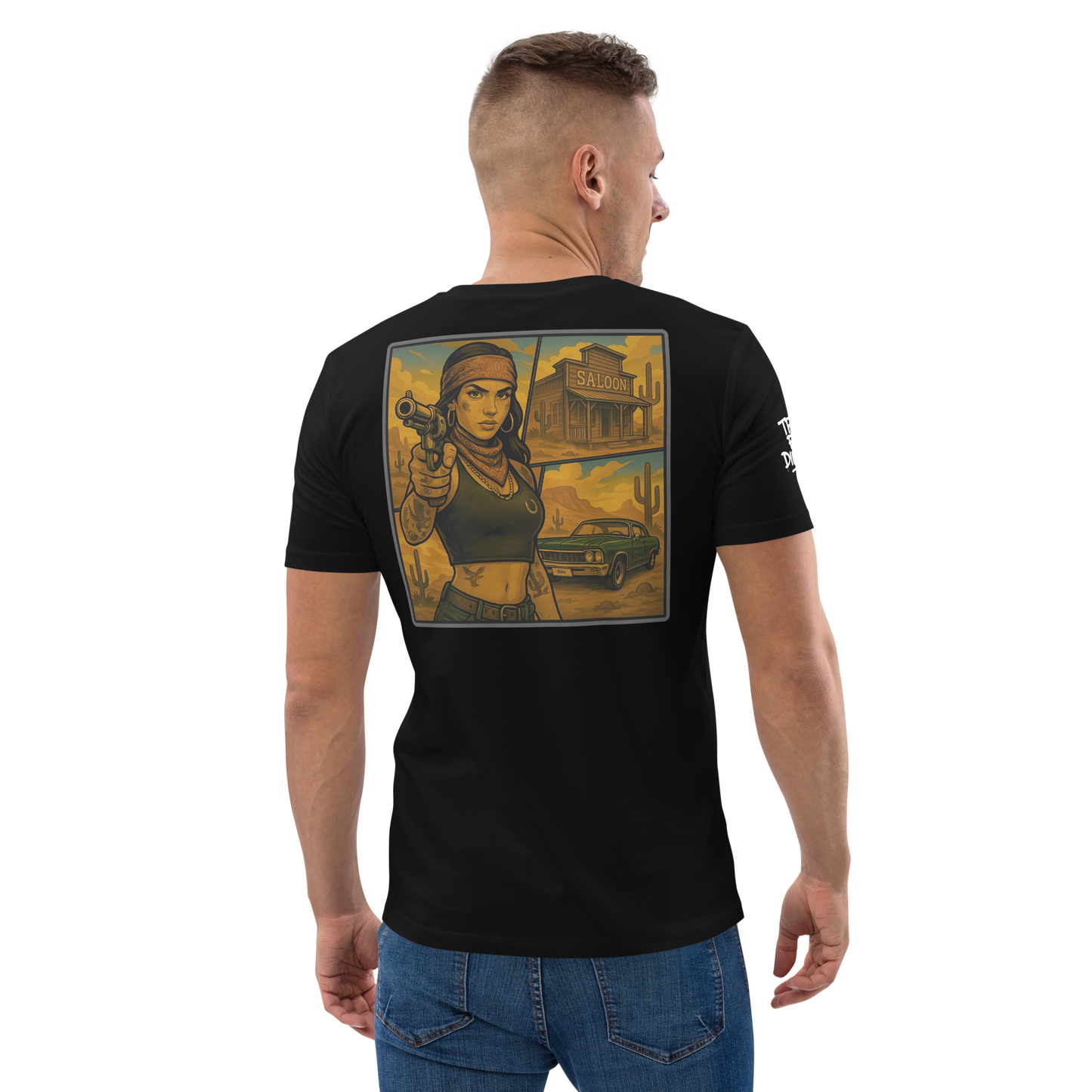 Czarny t-shirt premium (tył)