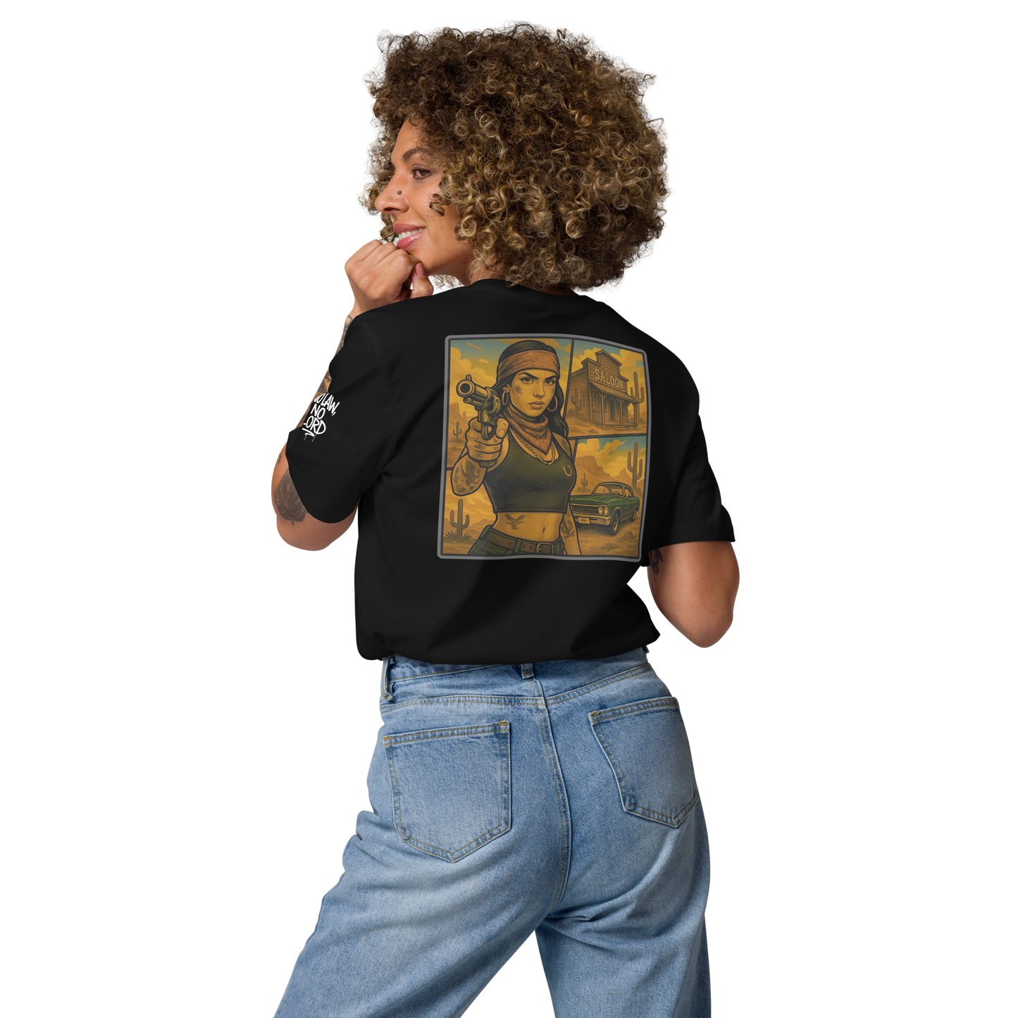 Czarny t-shirt premium (tył)