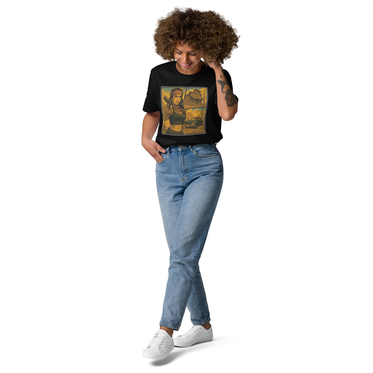 Czarny t-shirt premium (przód)