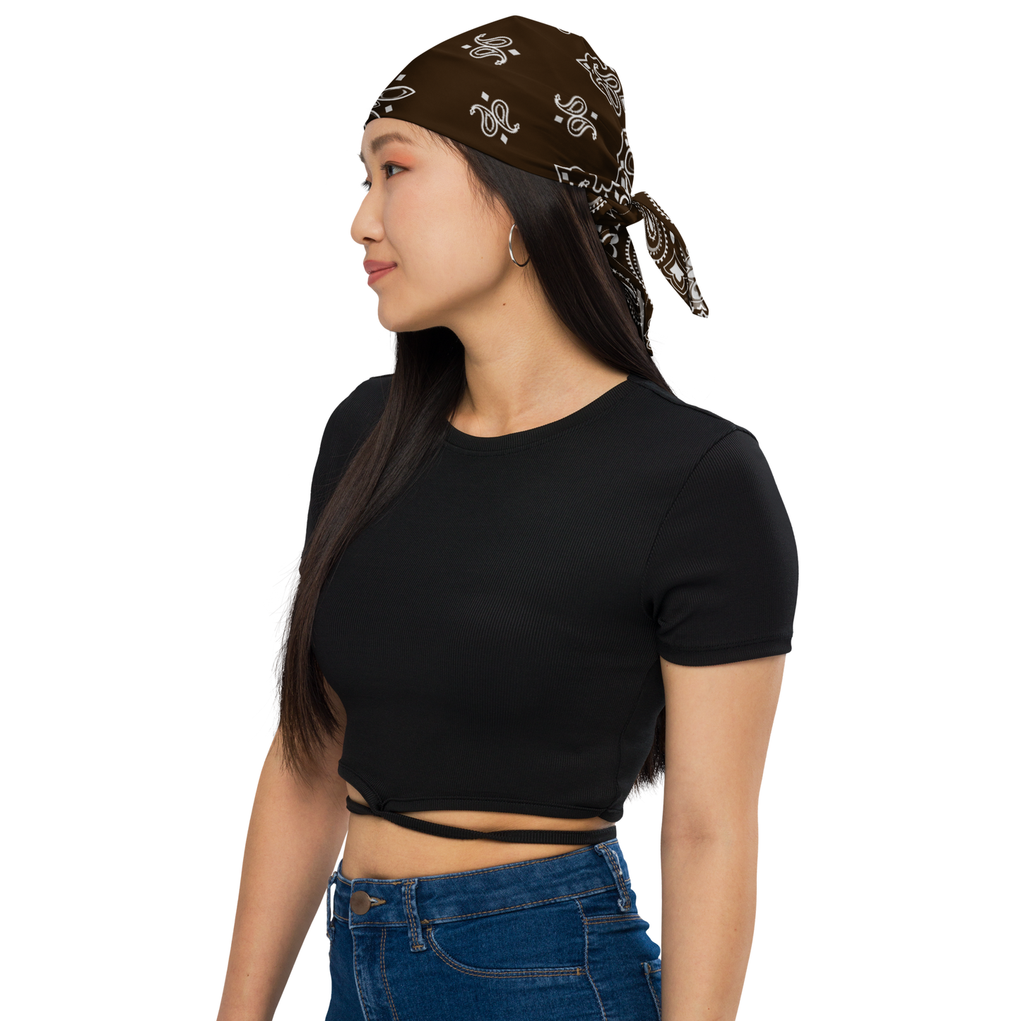 Brązowa bandana paisley