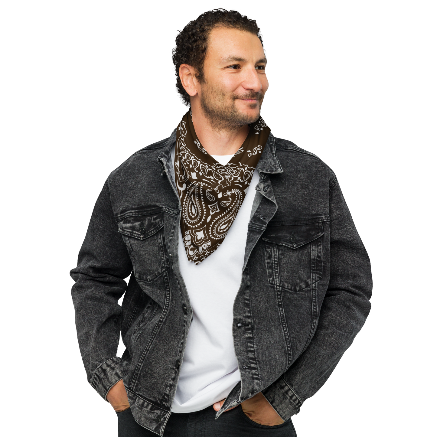 Brązowa bandana paisley