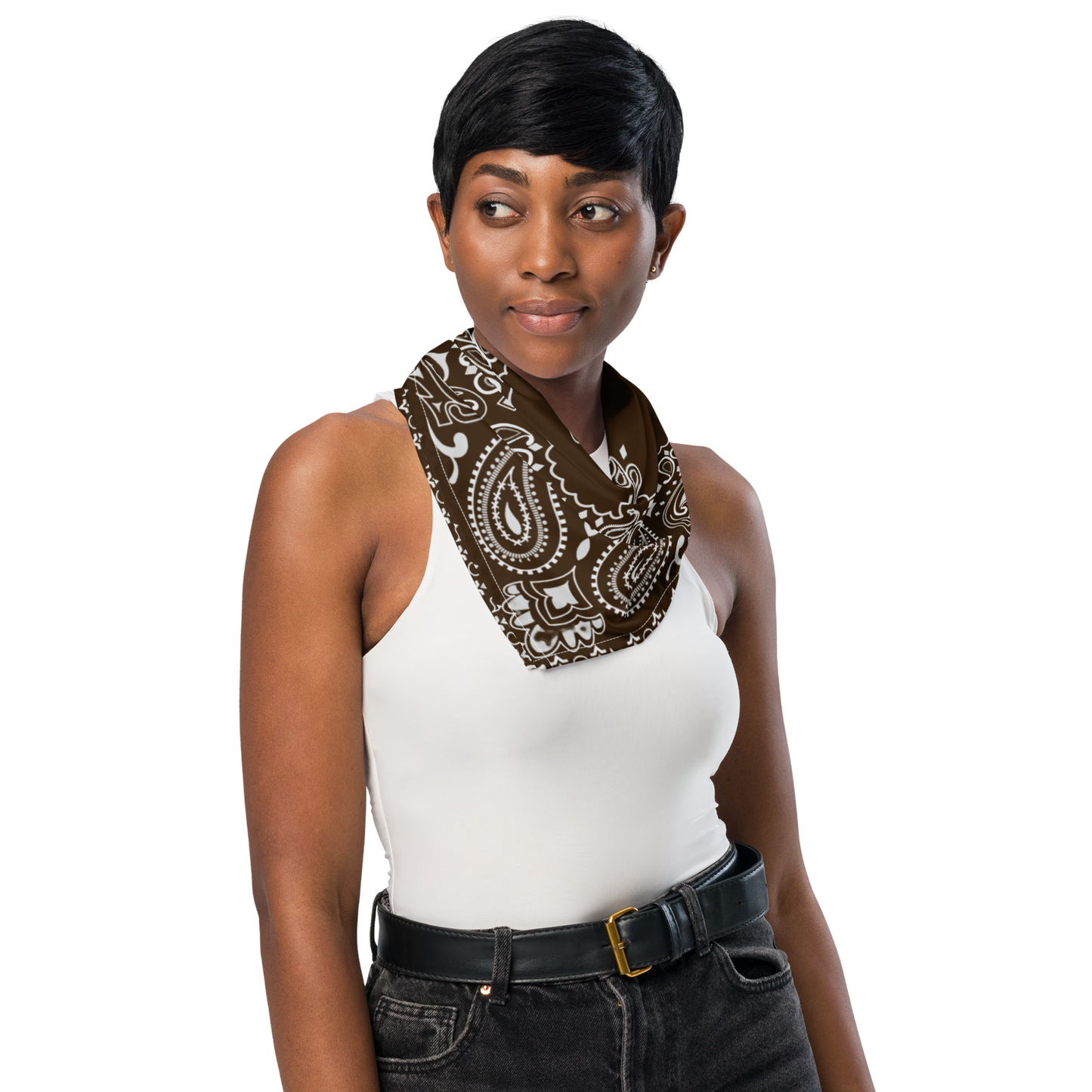 Brązowa bandana paisley