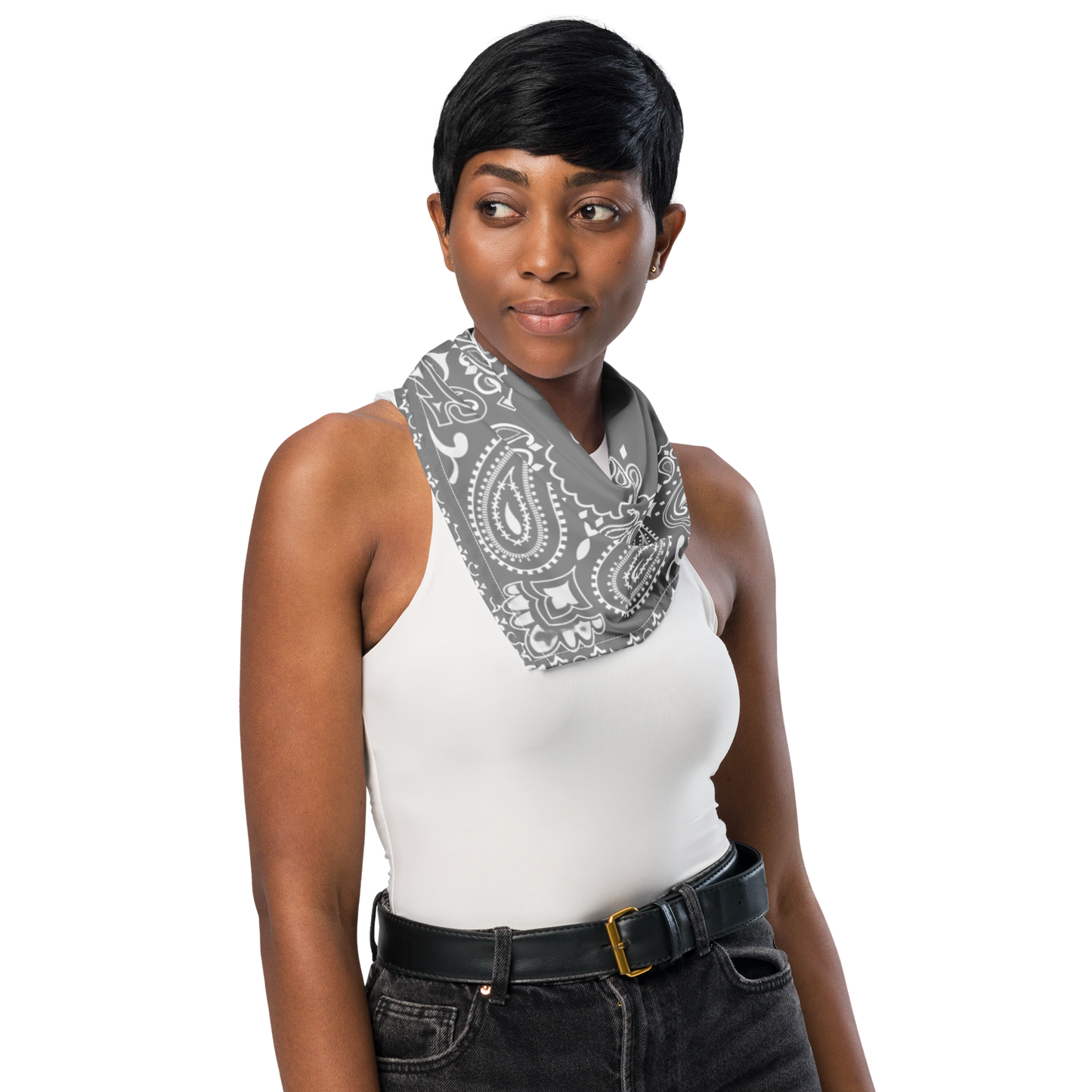 Szara bandana paisley