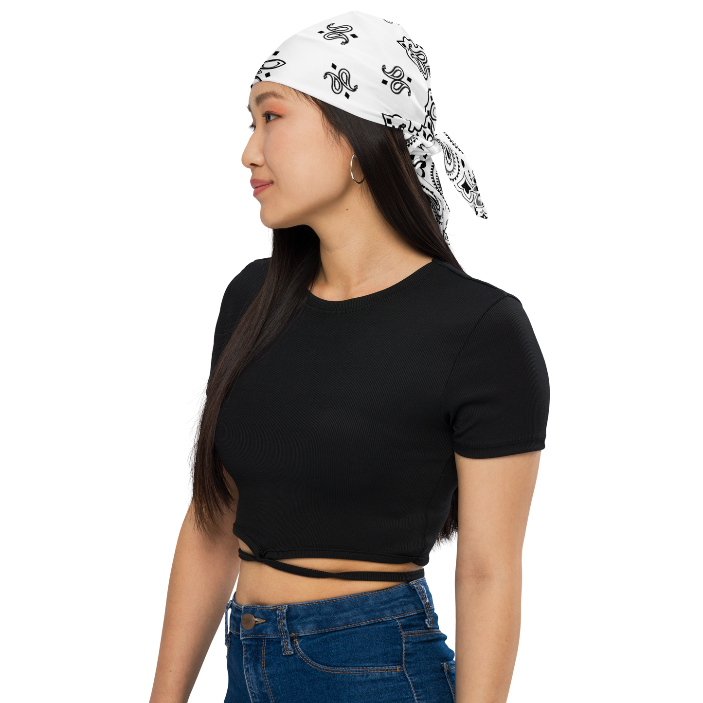 Biała bandana paisley