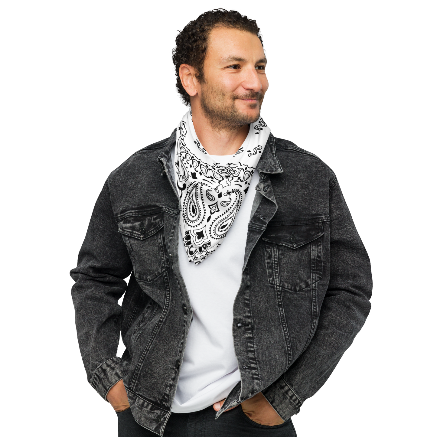 Biała bandana paisley