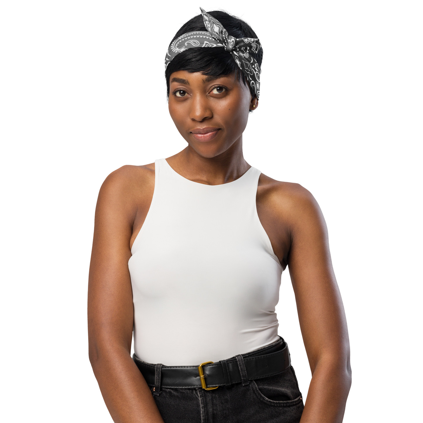 Szara bandana paisley