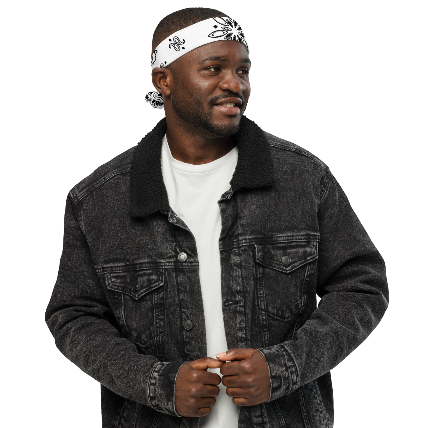 Biała bandana paisley
