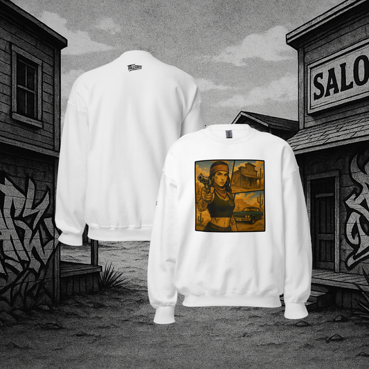 Biała bluza typu sweatshirt (przód)