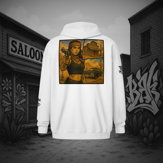 Biała zip hoodie