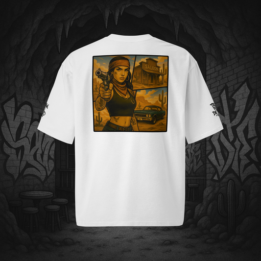 Biały t-shirt oversize (tył)