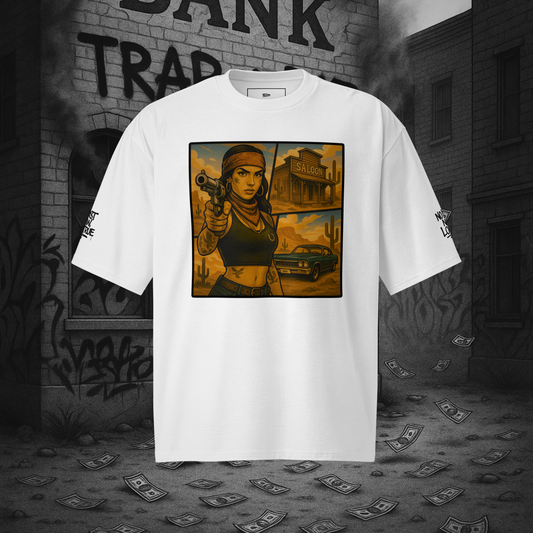 Biały t-shirt oversize (przód)