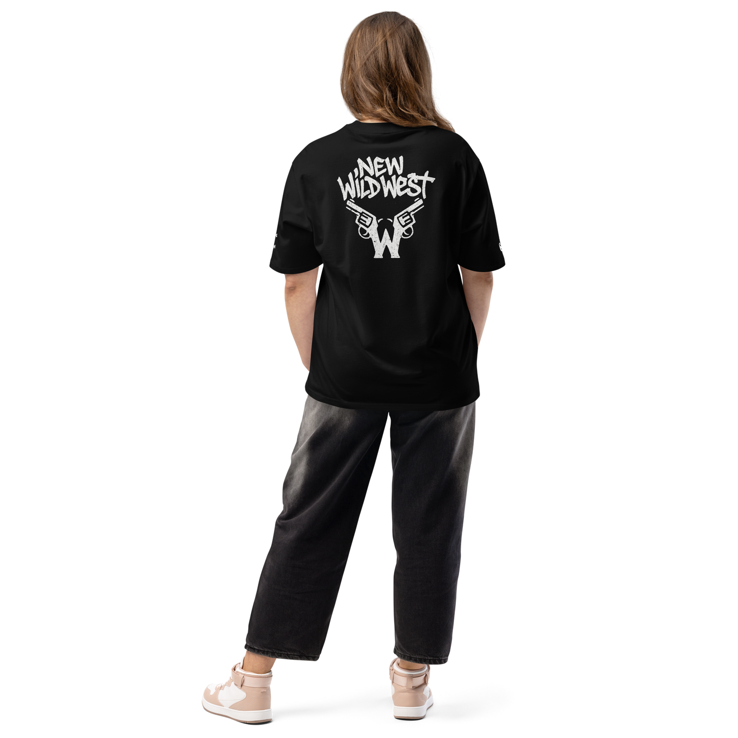 Czarny t-shirt oversize