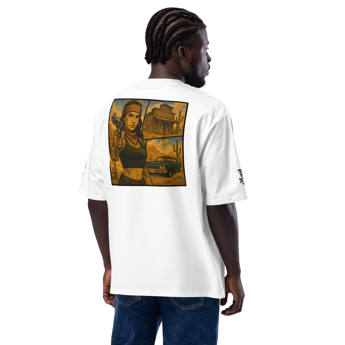 Biały t-shirt oversize (tył)