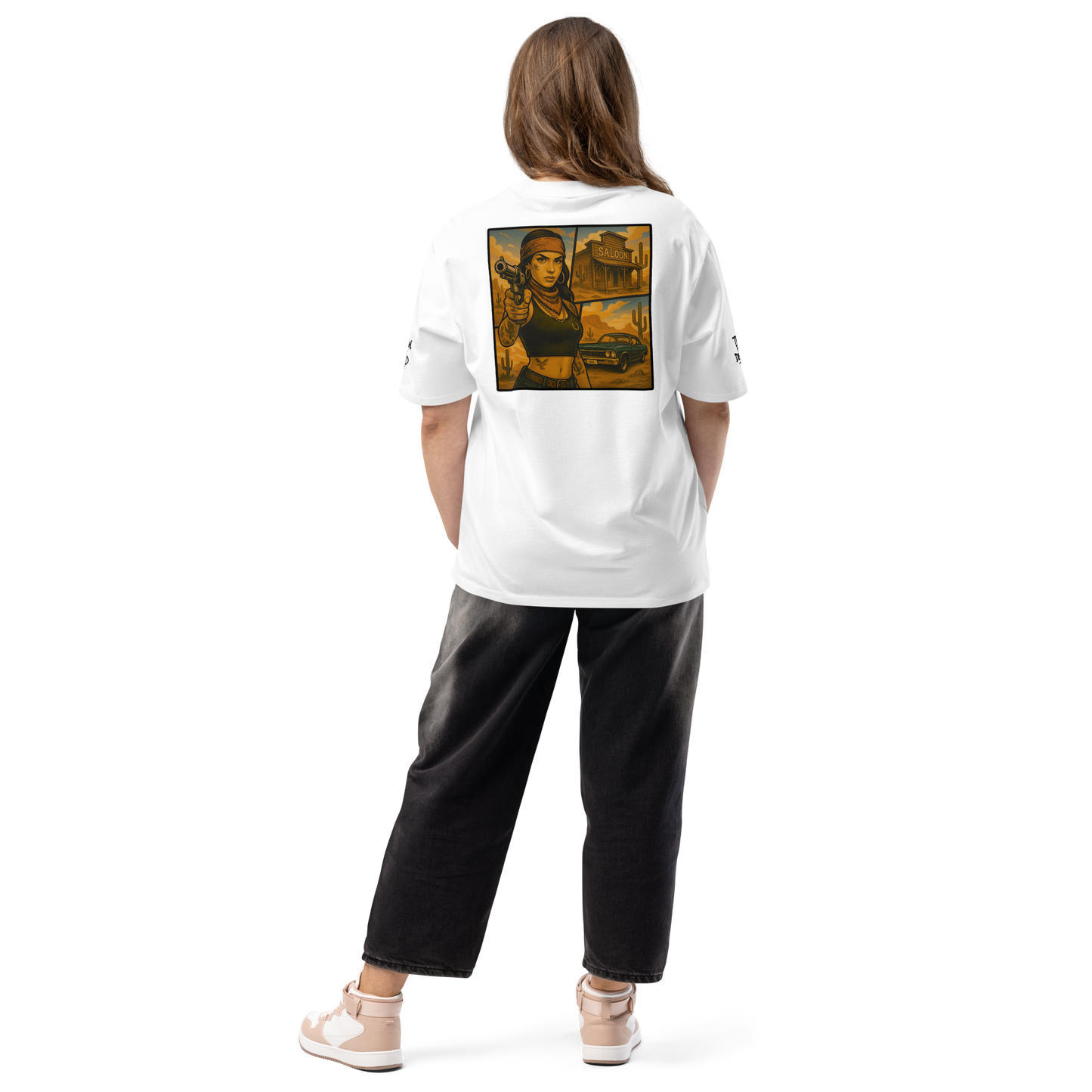 Biały t-shirt oversize (tył)