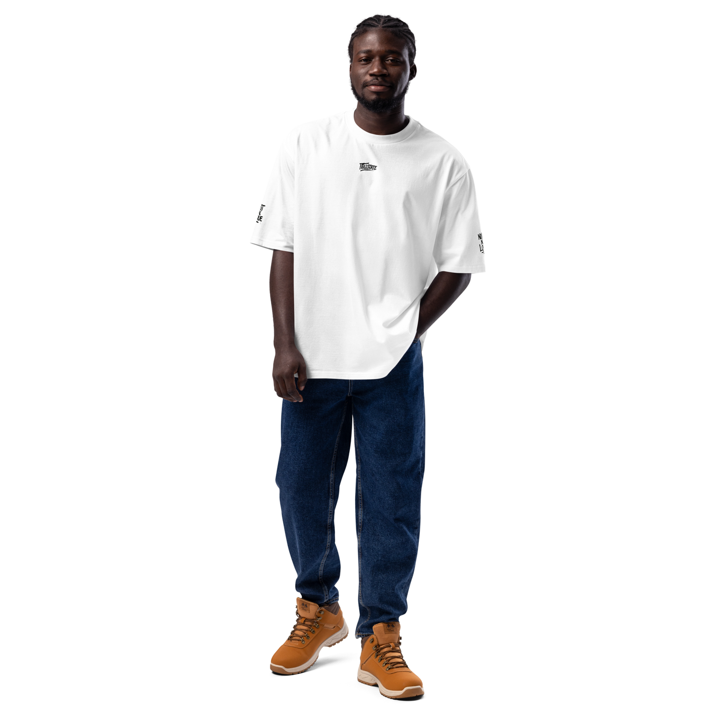 Biały t-shirt oversize (tył)