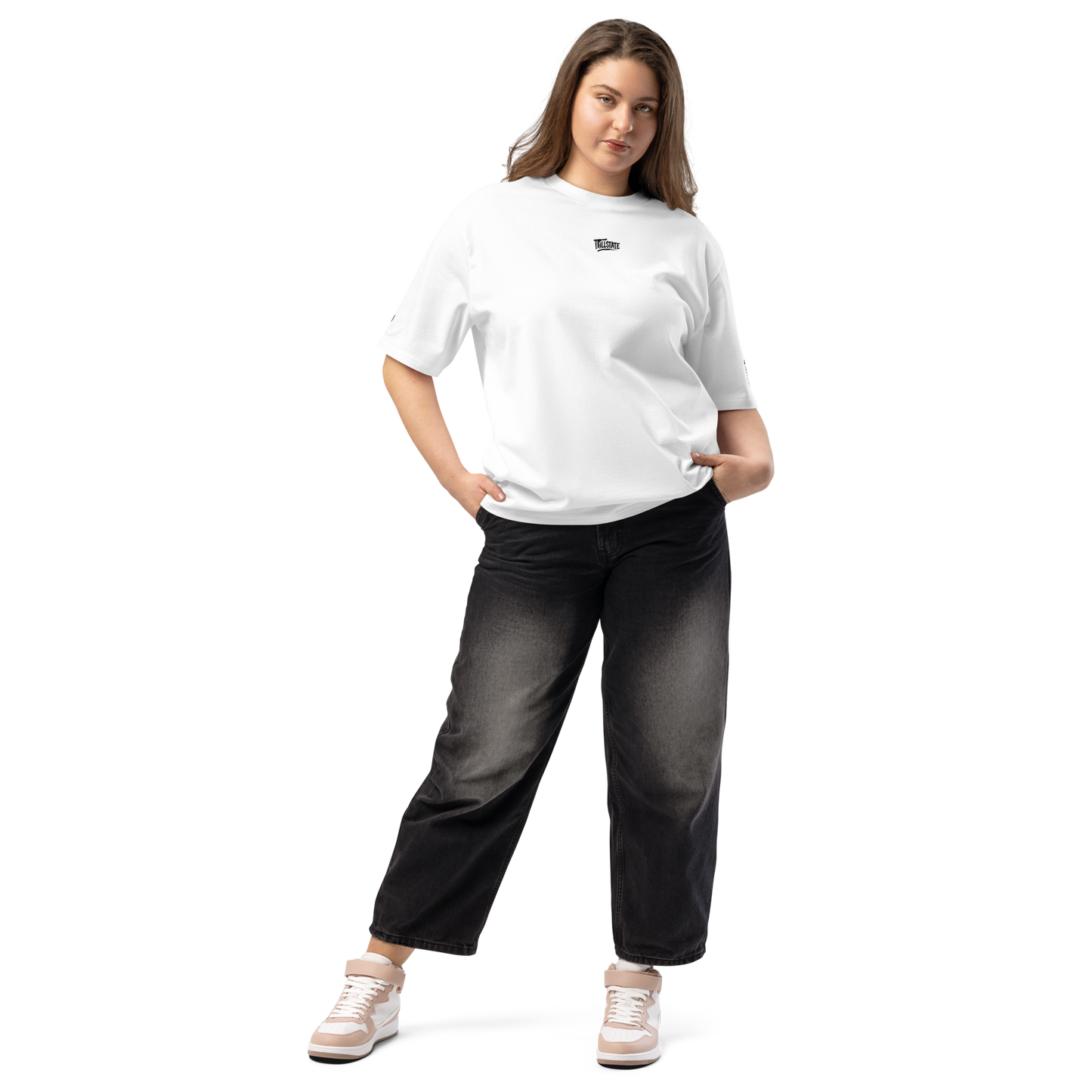 Biały t-shirt oversize