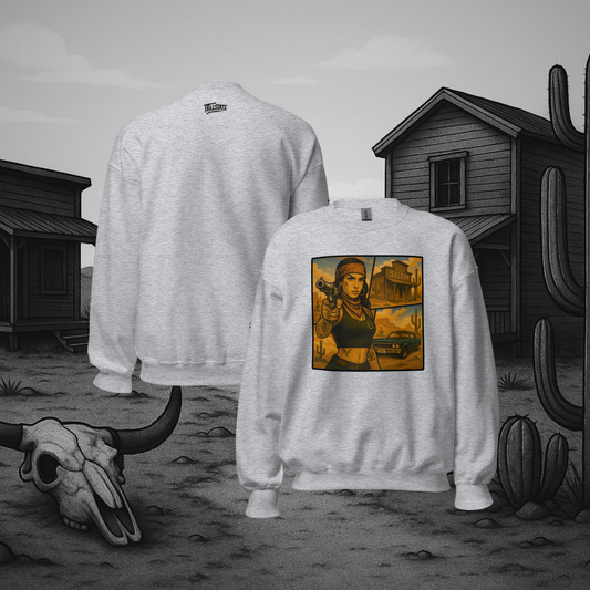 Szara bluza typu sweatshirt (przód)