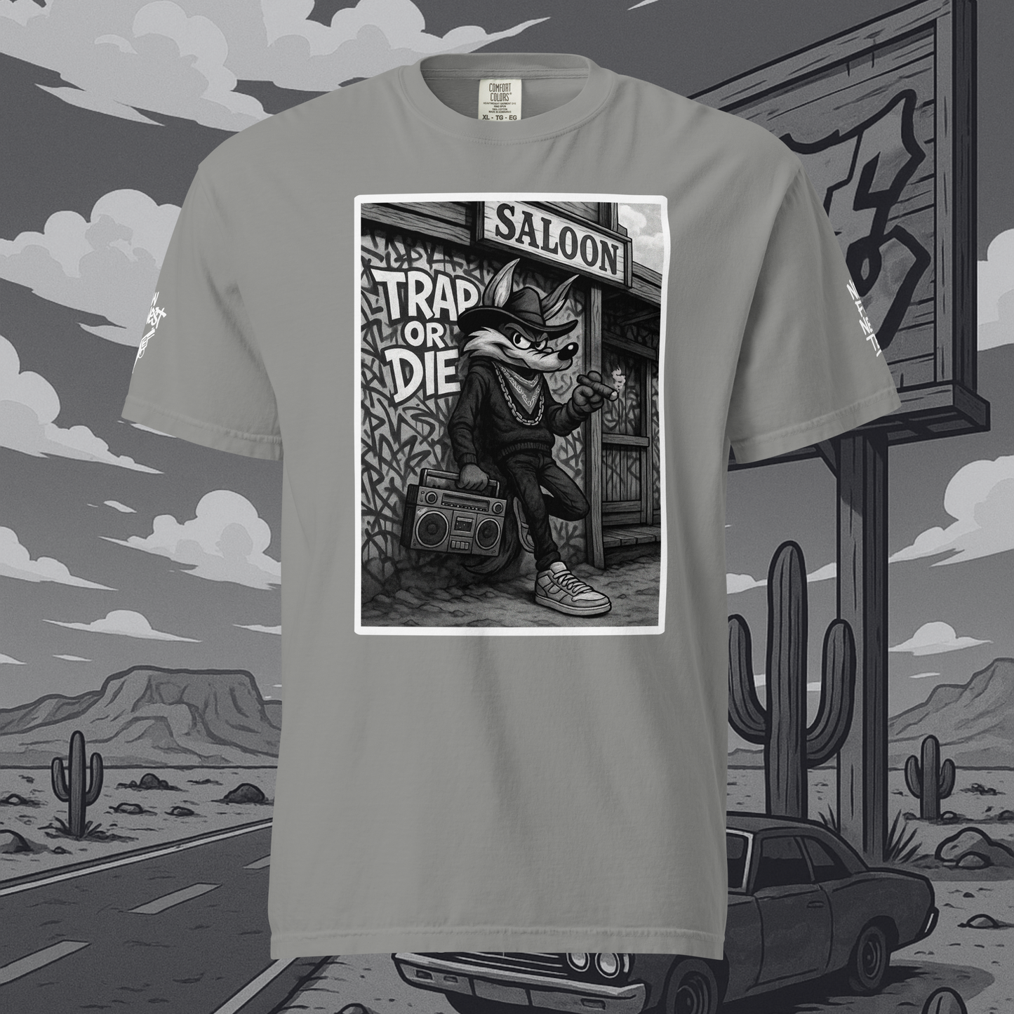 Szary t-shirt heavyweight (przód)