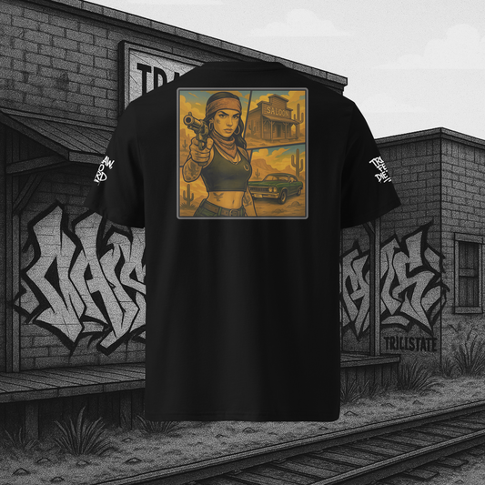 Czarny t-shirt premium (tył)