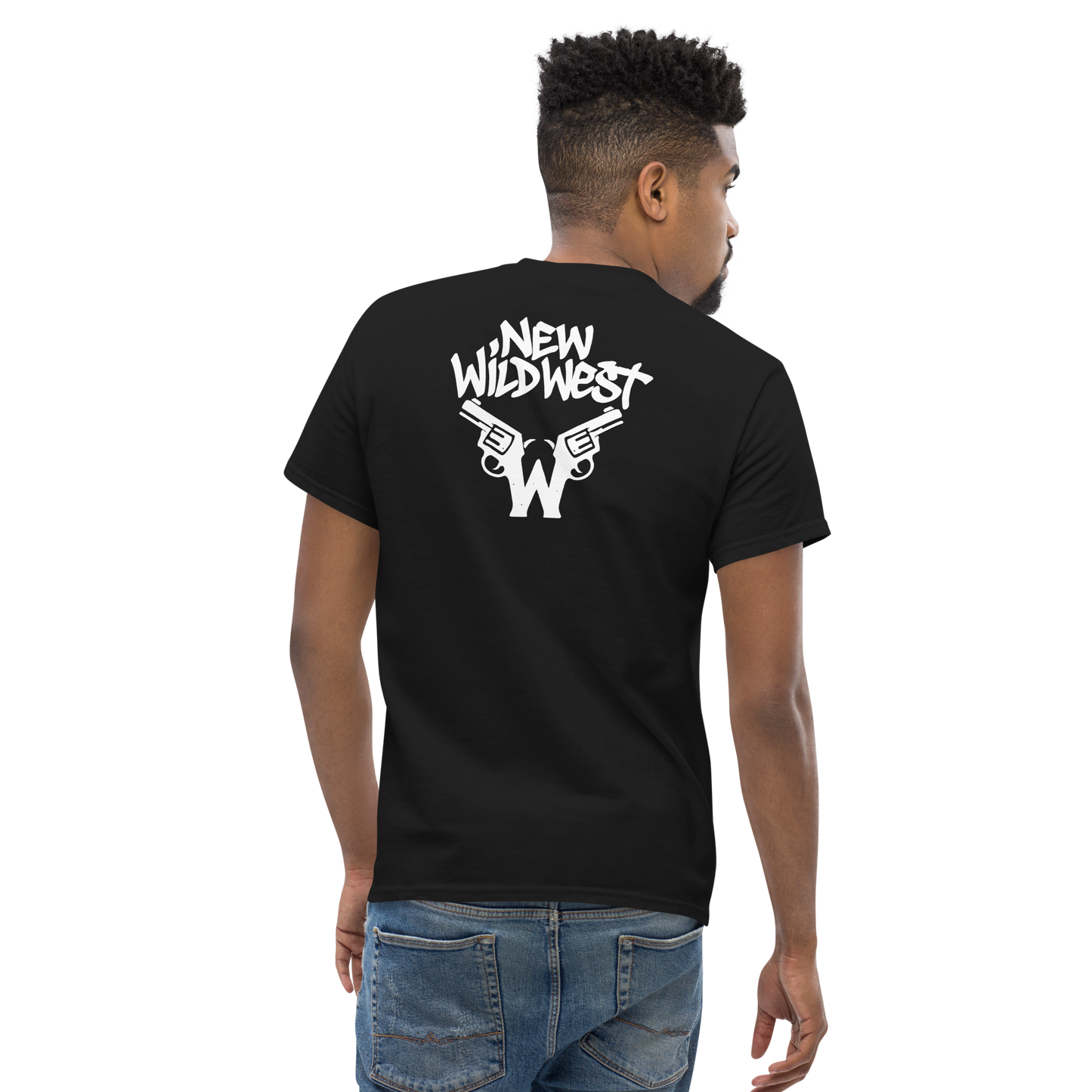 Klasyczny czarny t-shirt NewWildWest