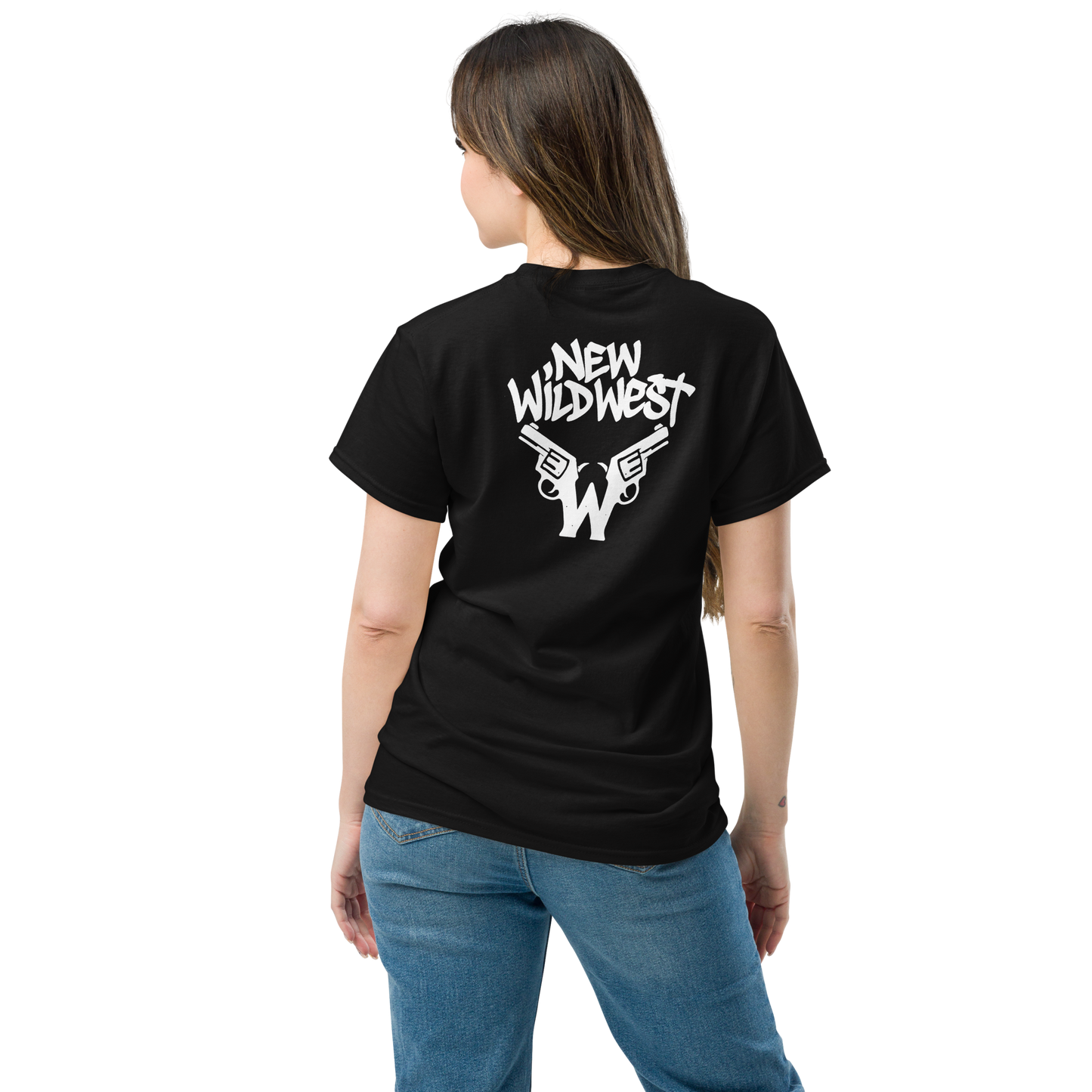 Klasyczny czarny t-shirt NewWildWest