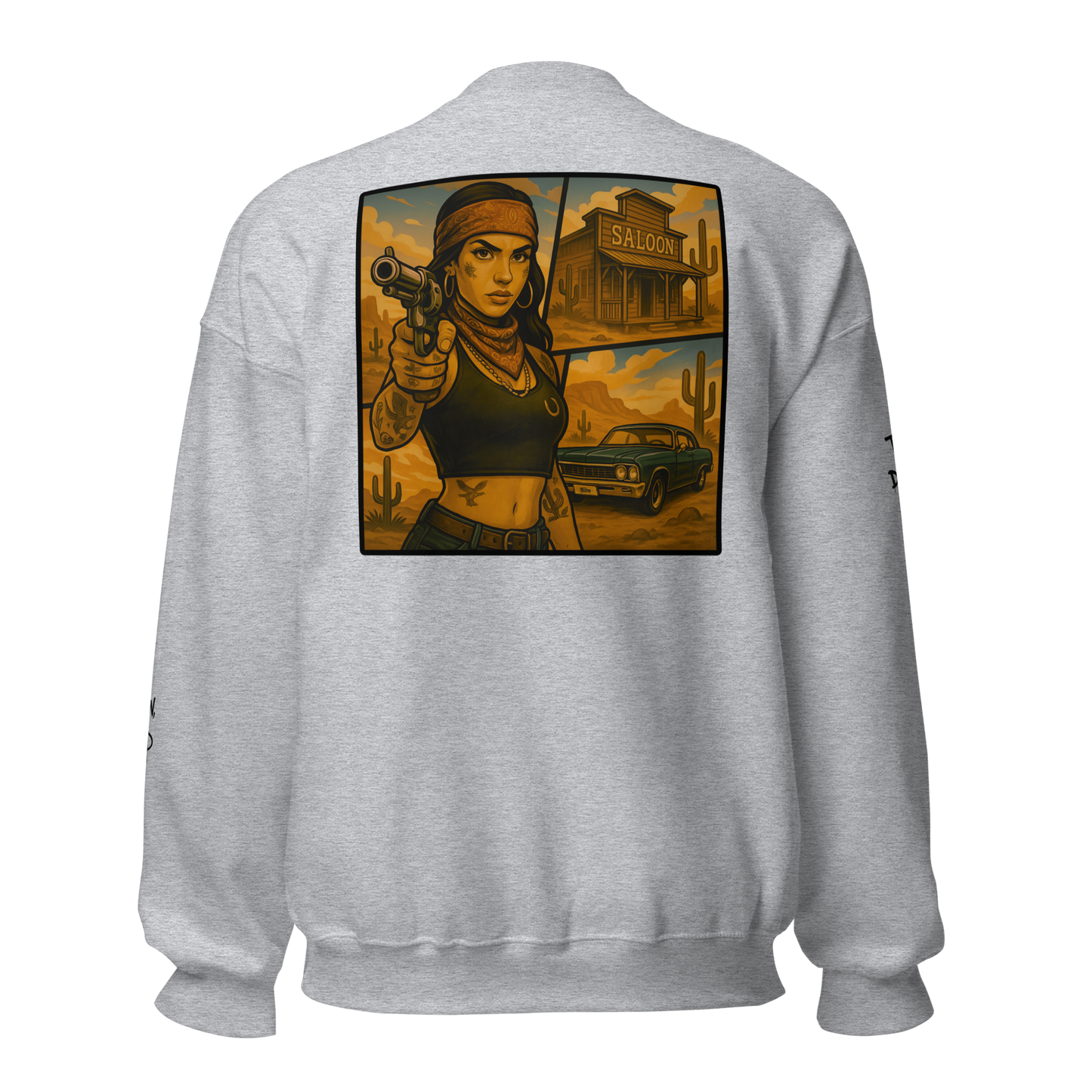 Szara bluza typu sweatshirt (tył)