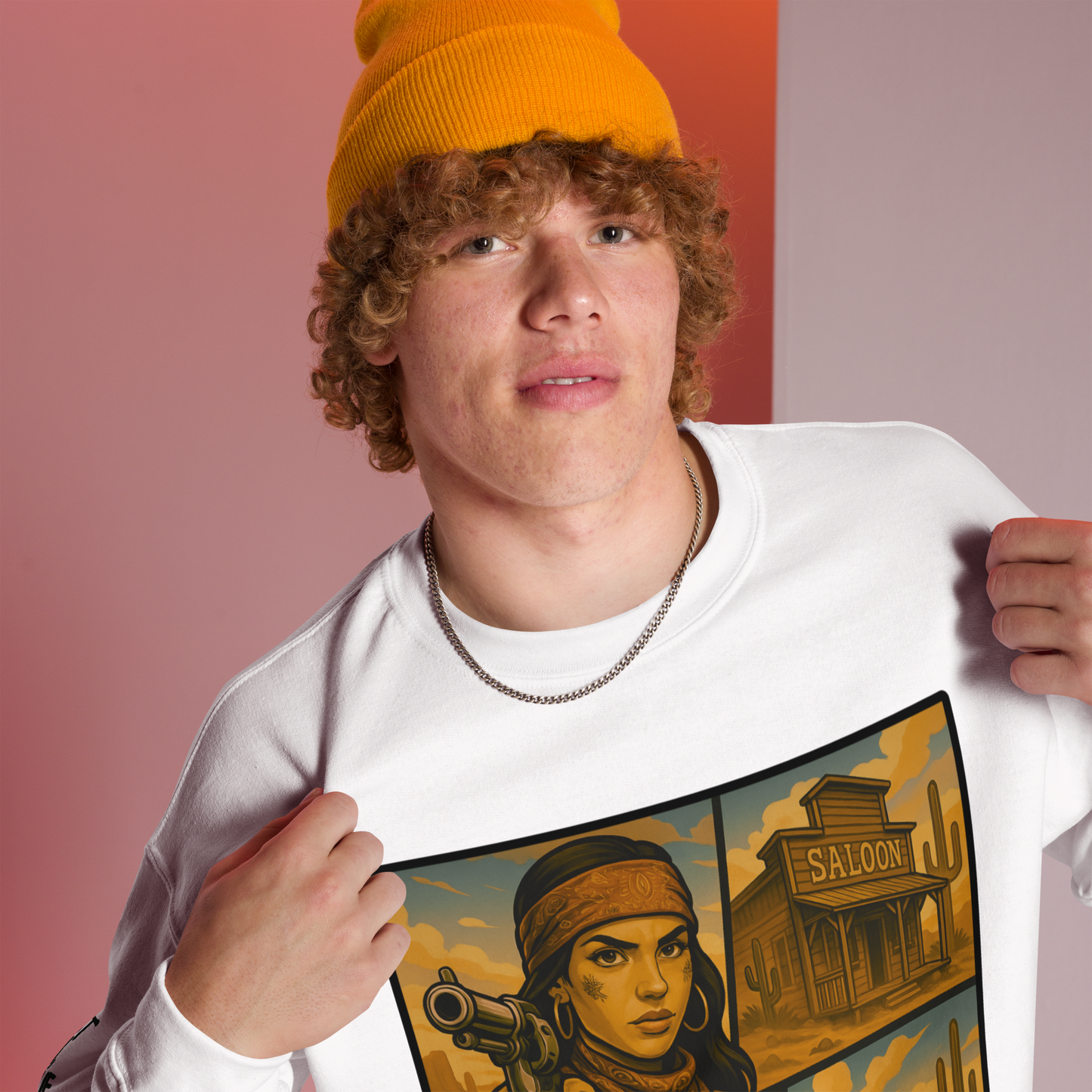 Biała bluza typu sweatshirt (przód)