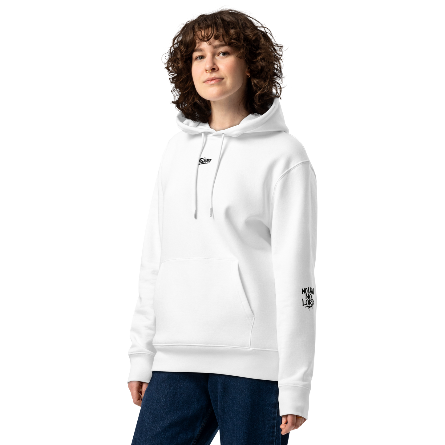 Biała hoodie premium (tył)