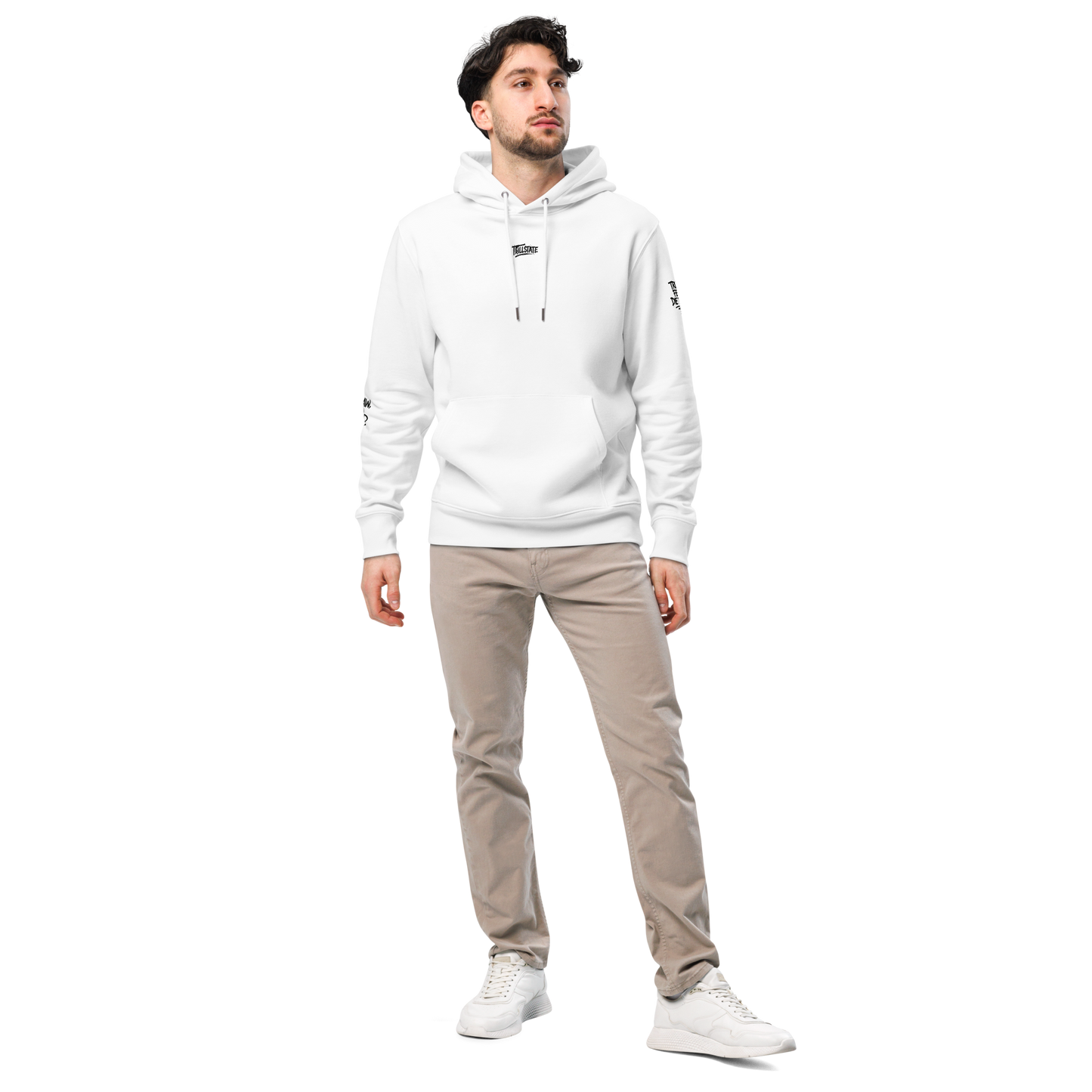Biała hoodie premium (tył)