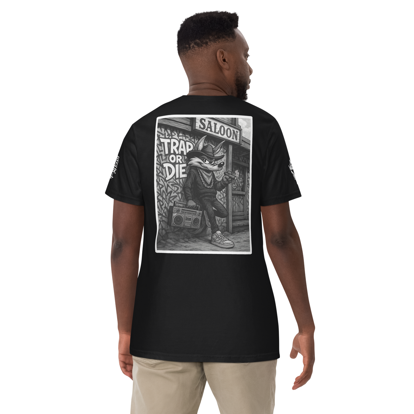 Czarny t-shirt heavyweight (tył)