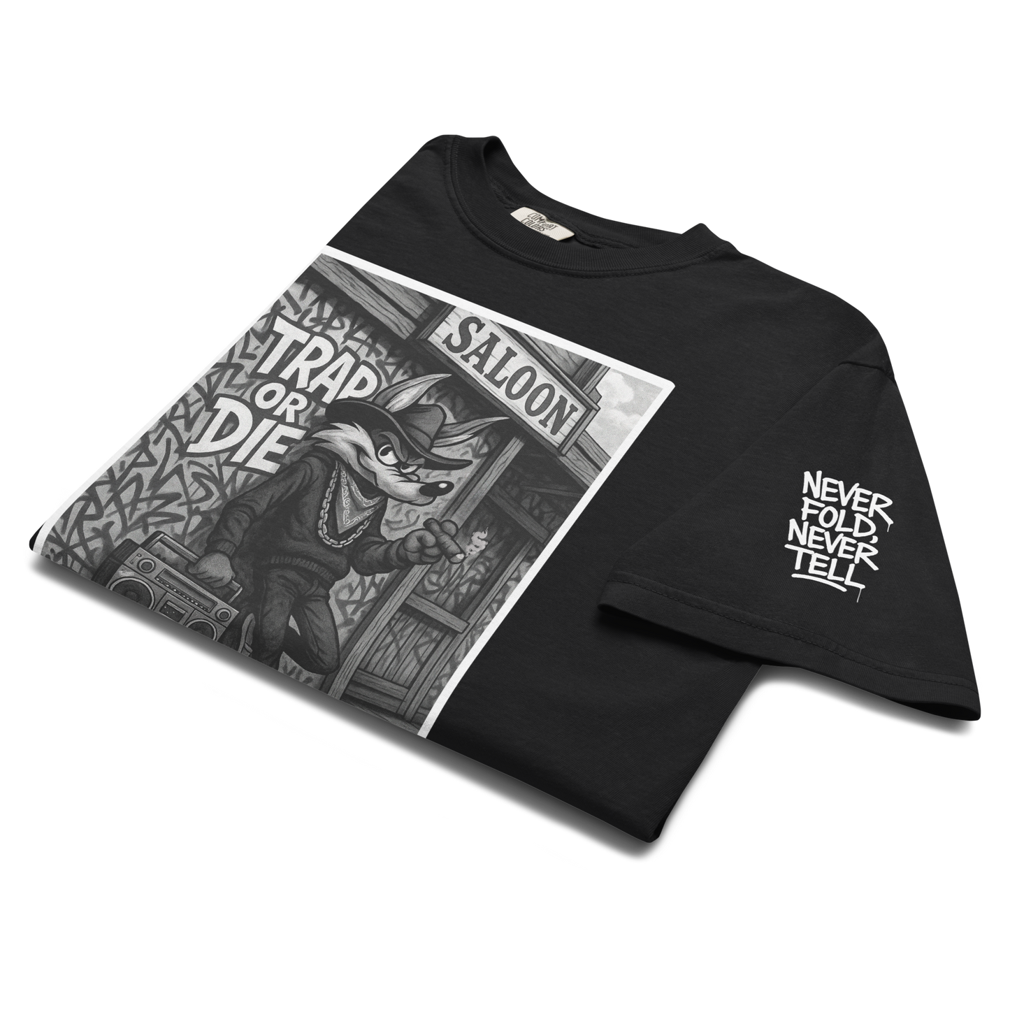 Czarny t-shirt heavyweight (przód)