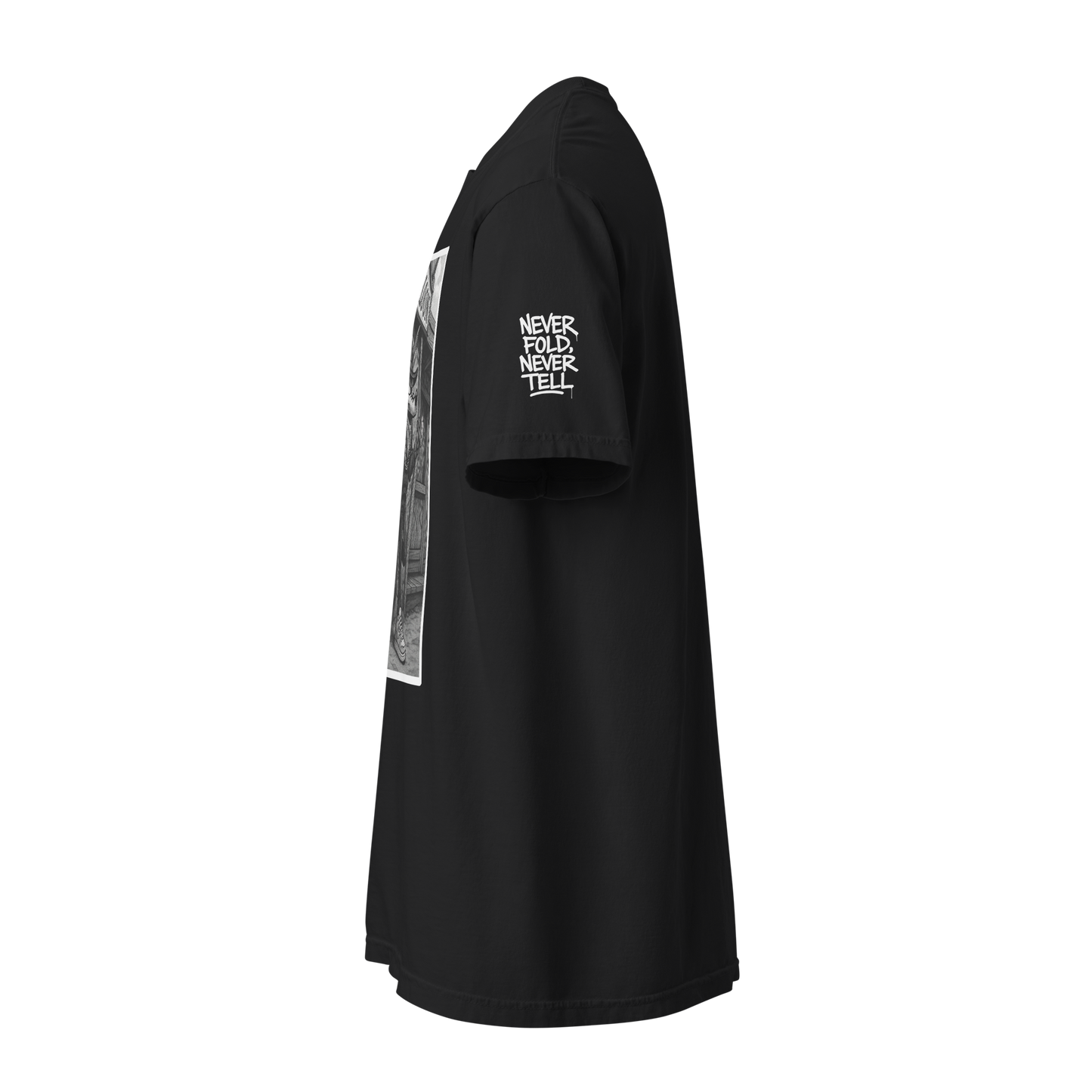 Czarny t-shirt heavyweight (przód)