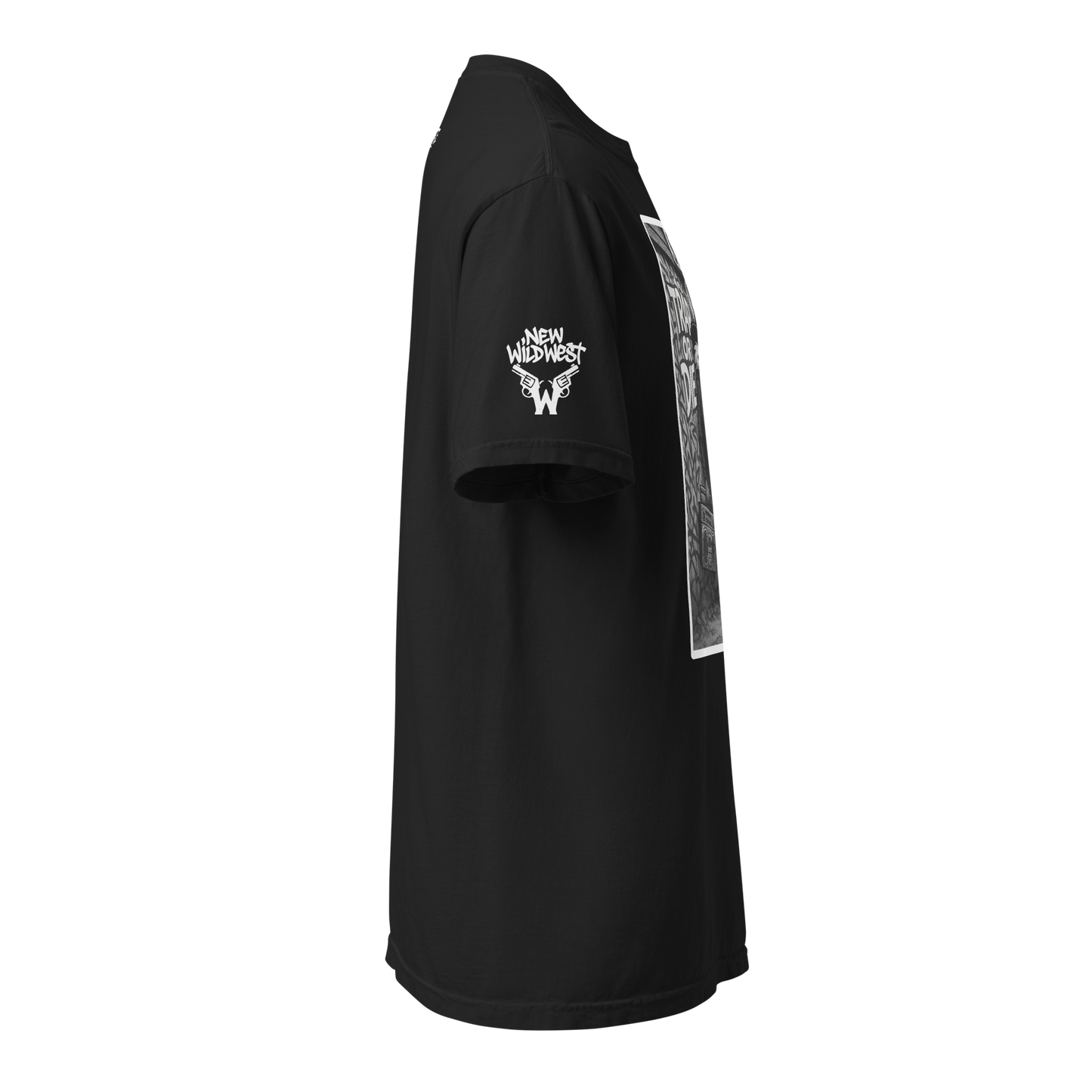 Czarny t-shirt heavyweight (przód)